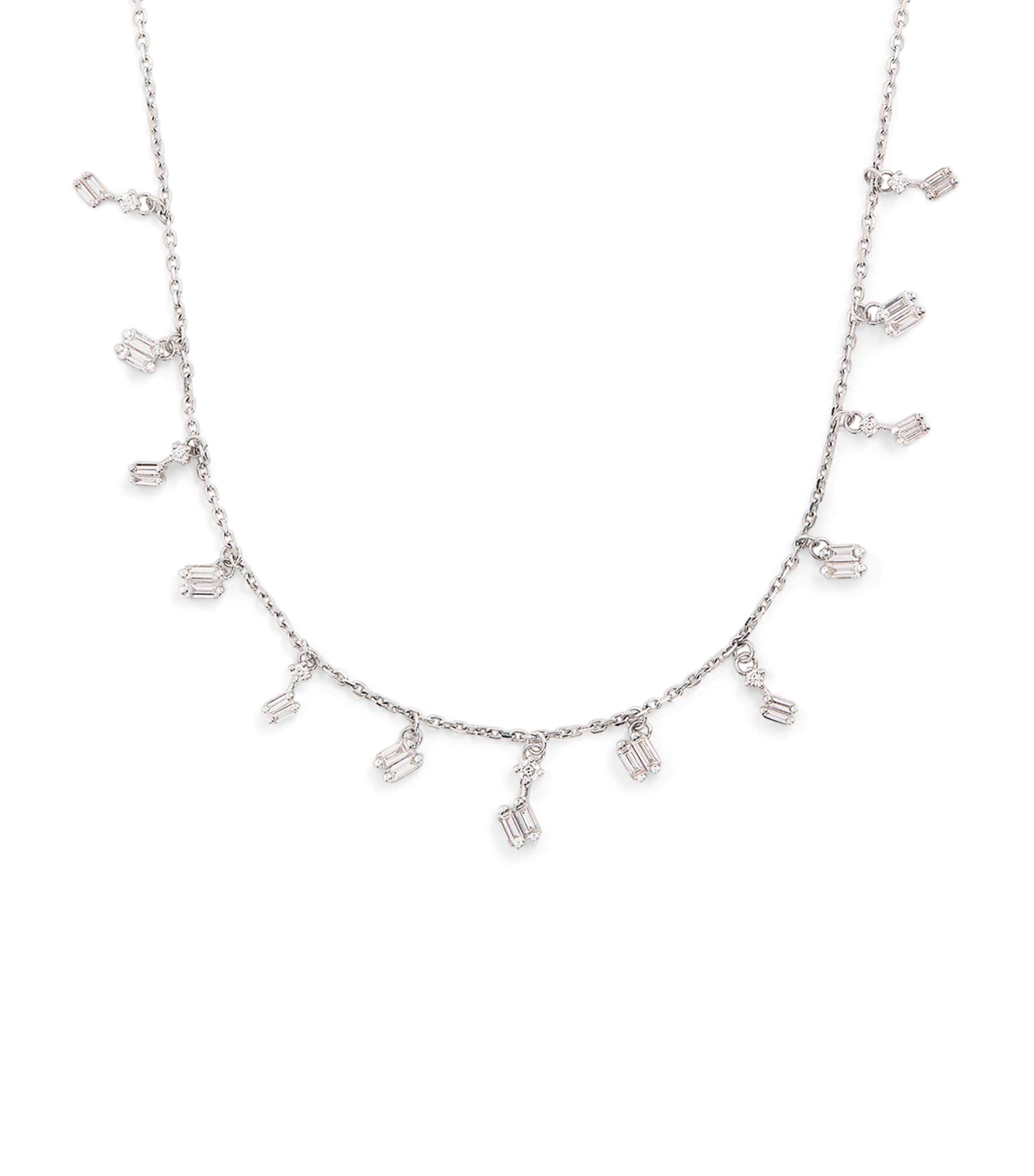 White Gold and Diamond Classic Fireworks Cascade Necklace