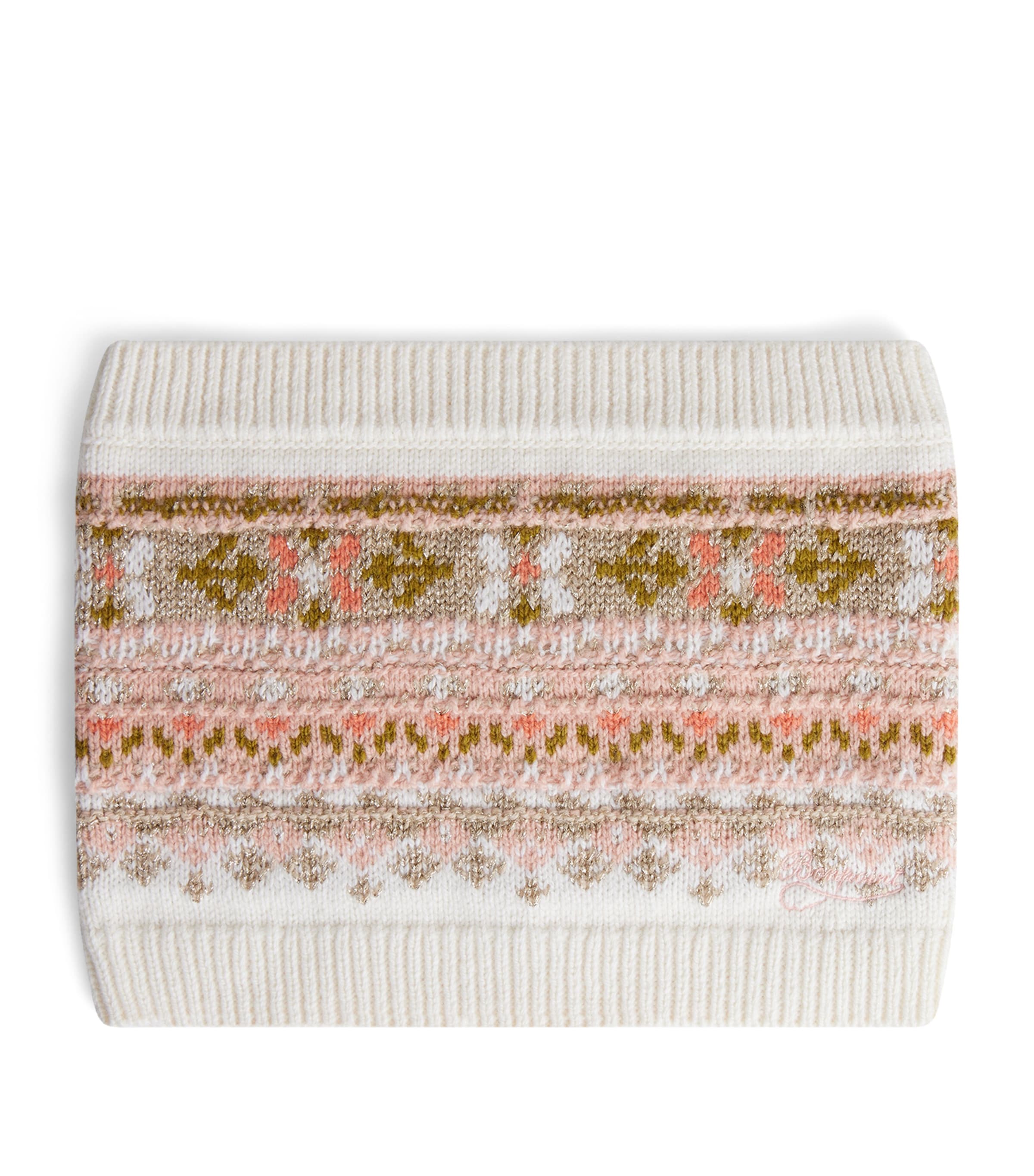 Bonpoint Wool-Blend Jacquard Scarf Blanc Naturel