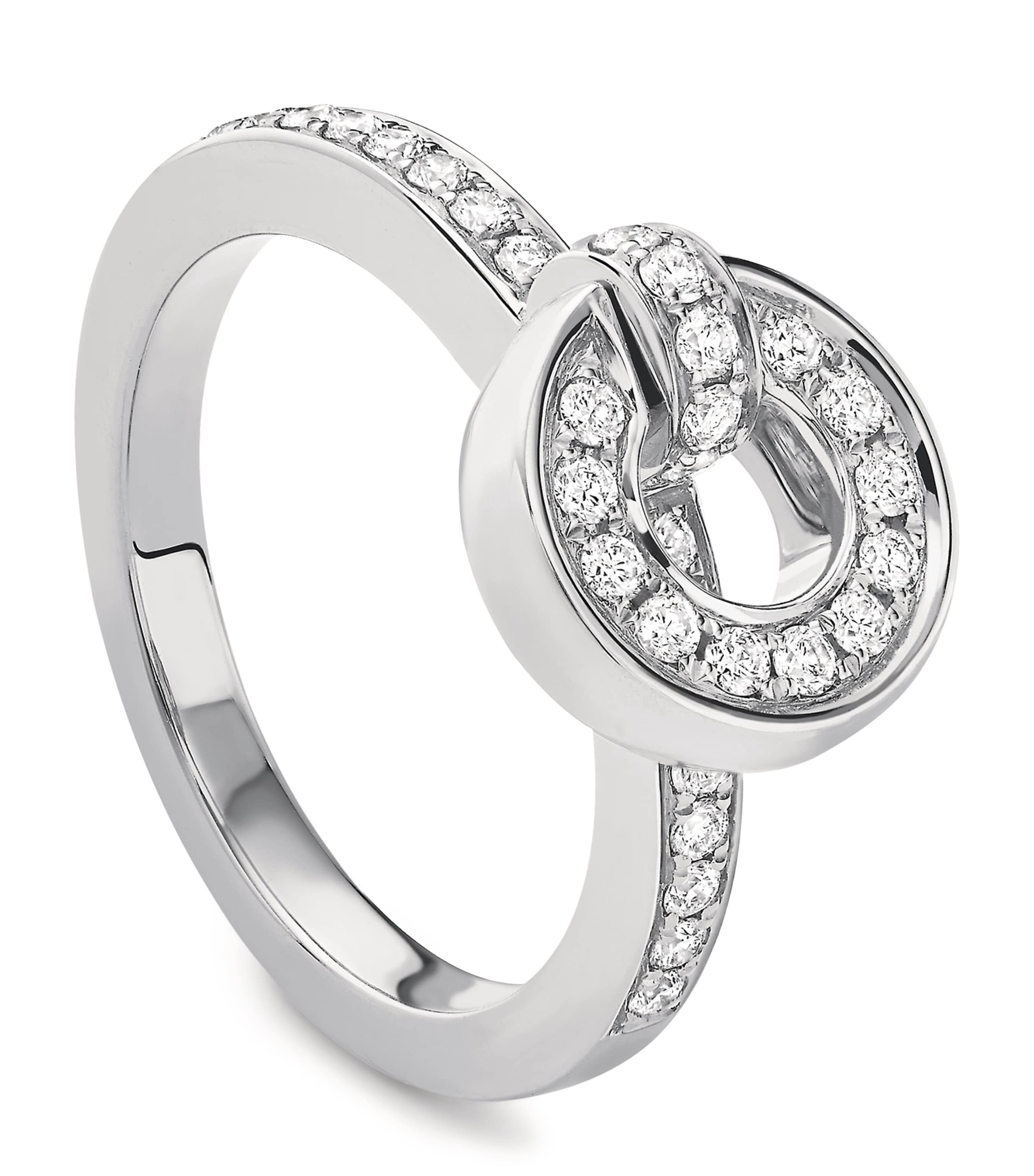 White Gold and Diamond Roulette Flip Ring