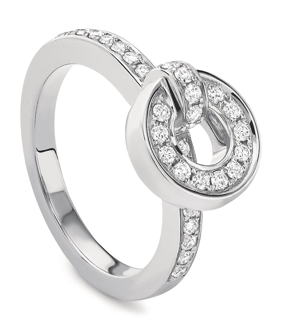 White Gold and Diamond Roulette Flip Ring