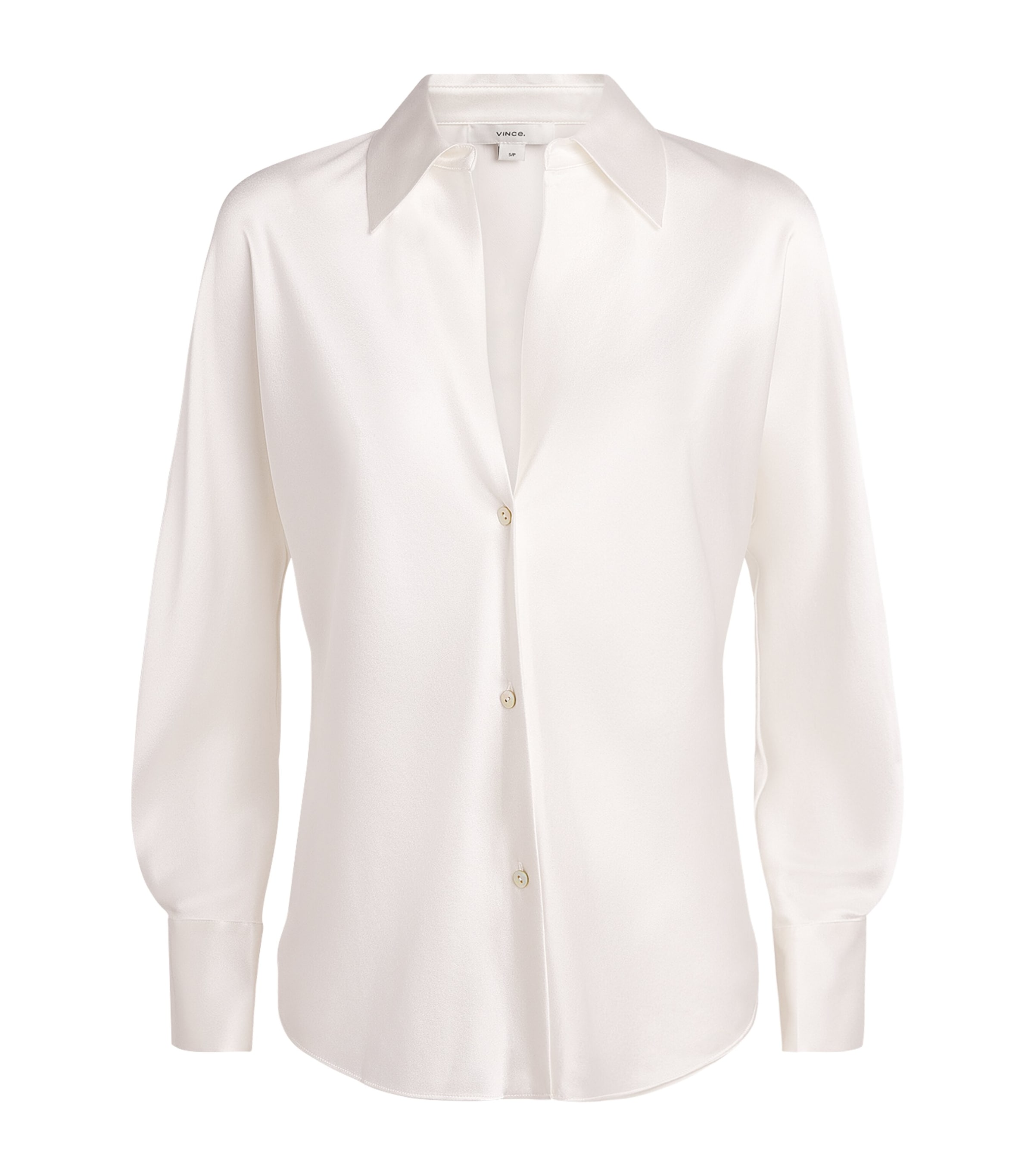 Vince Womens Silk Bias Blouse Off White
