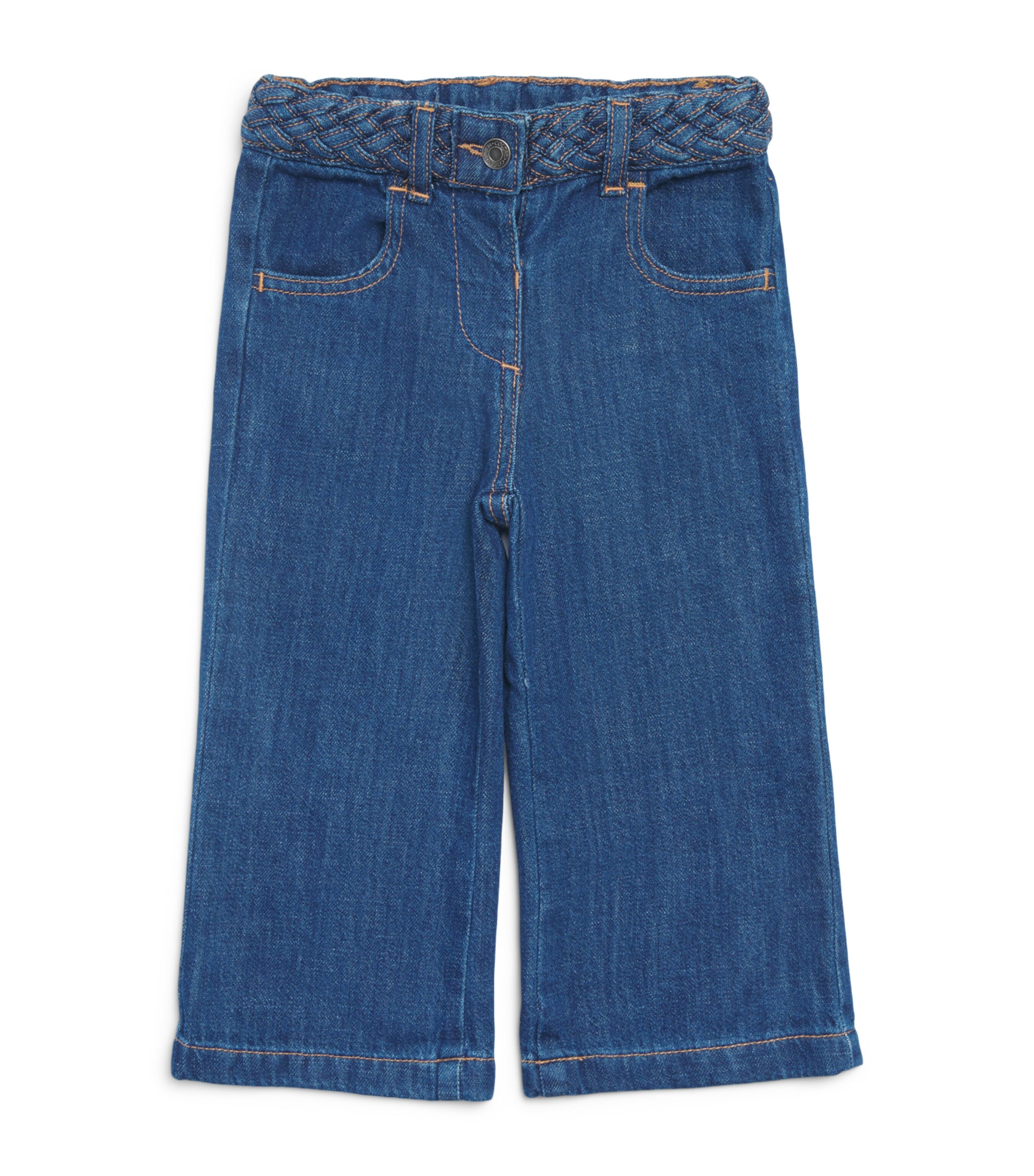 Copenhagen Colors Braid-Waist Wide-Leg Jeans (2-12 Years) Indigo Blue Wash