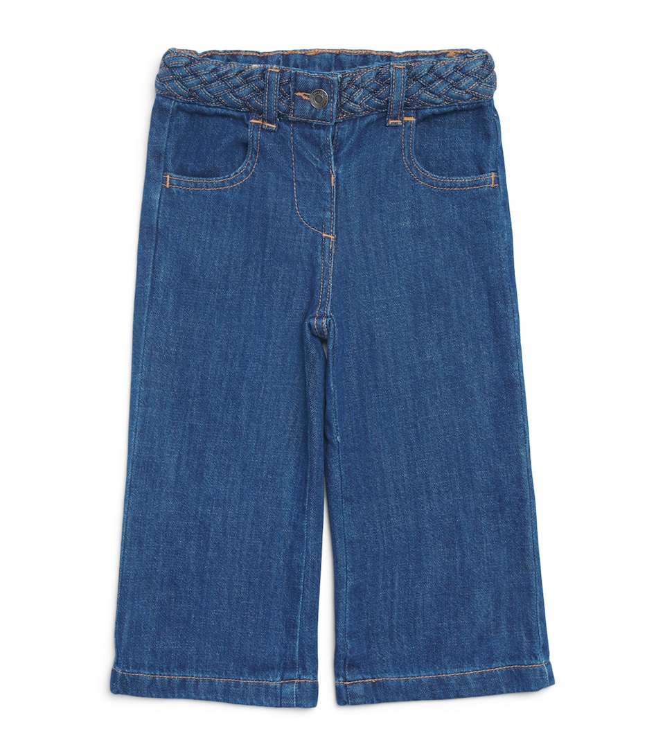 Copenhagen Colors Braid-Waist Wide-Leg Jeans (2-12 Years) Indigo Blue Wash