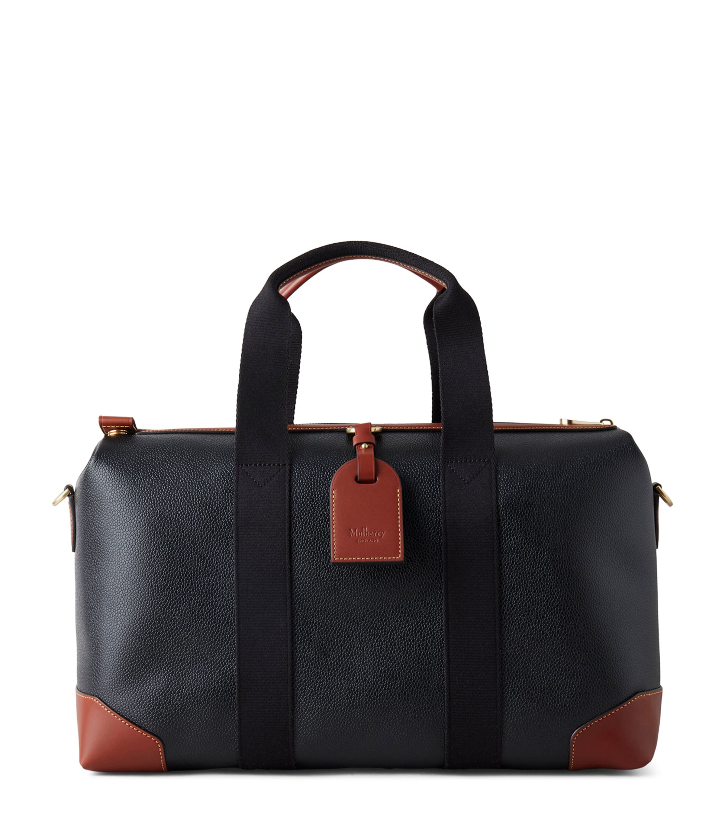 Mulberry Heritage Clipper Holdall Black Cognac