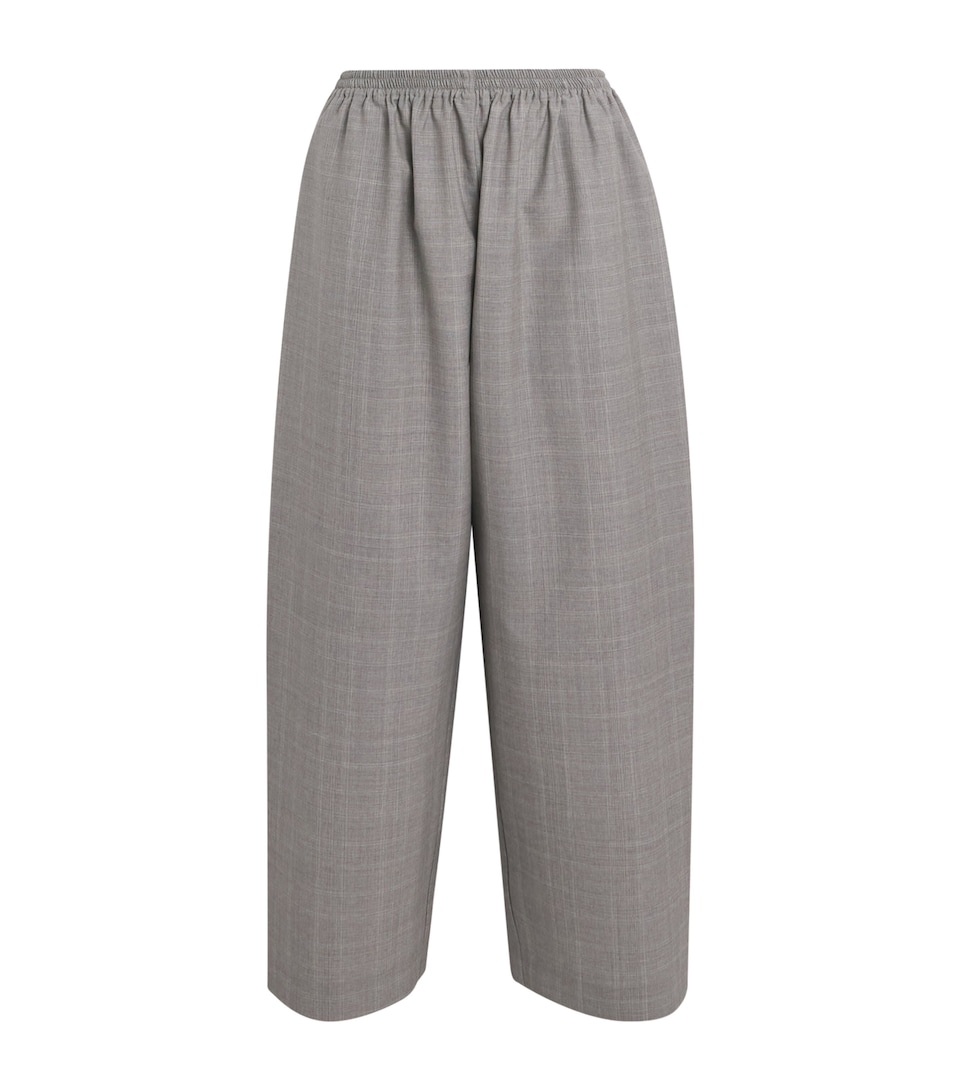 Virgin Wool Check Japanese Trousers