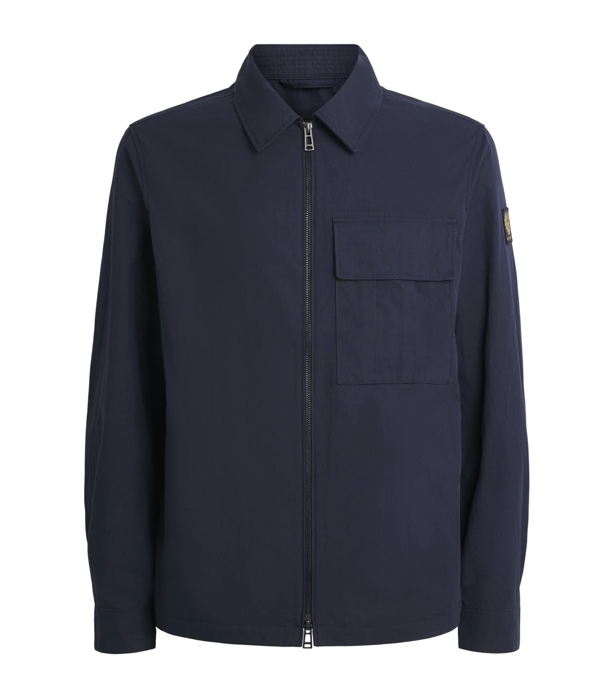 Belstaff Mens Cotton-Blend Cargo Overshirt Dark Inkdkink