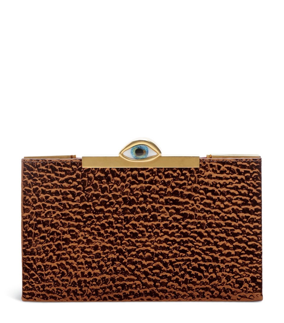 Leather Eye Minaudière Clutch Bag