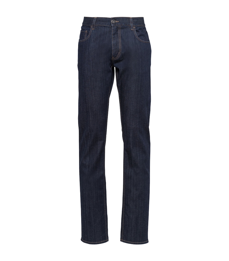 Prada Mens Stretch-Denim Tapered Jeans Blue