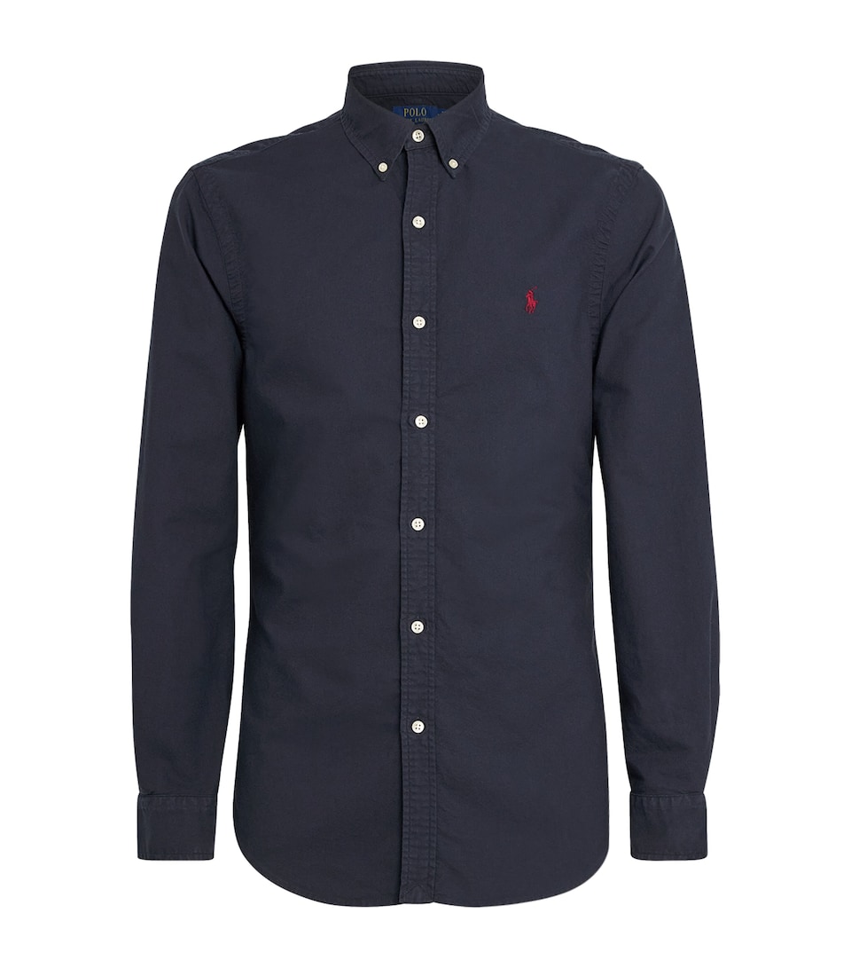 Polo Ralph Lauren Mens Cotton Logo-Embroidered Shirt Rl Navy