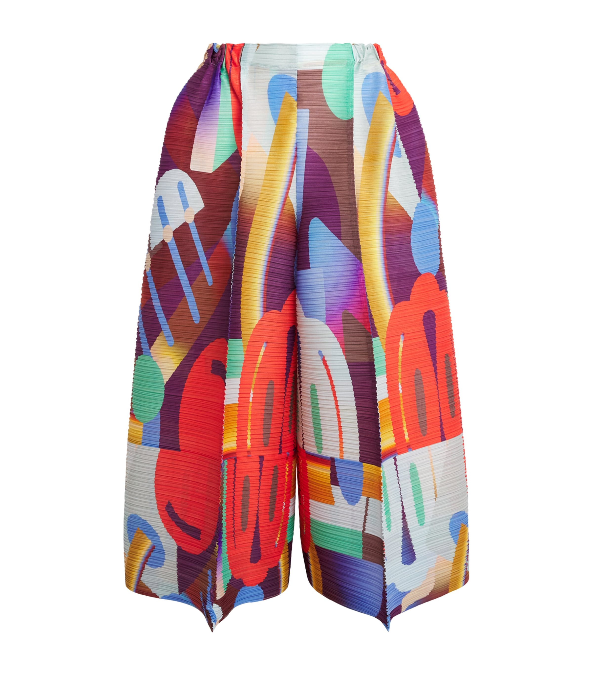 Pleats Please Issey Miyake Womens Printed Playground Trousers Red