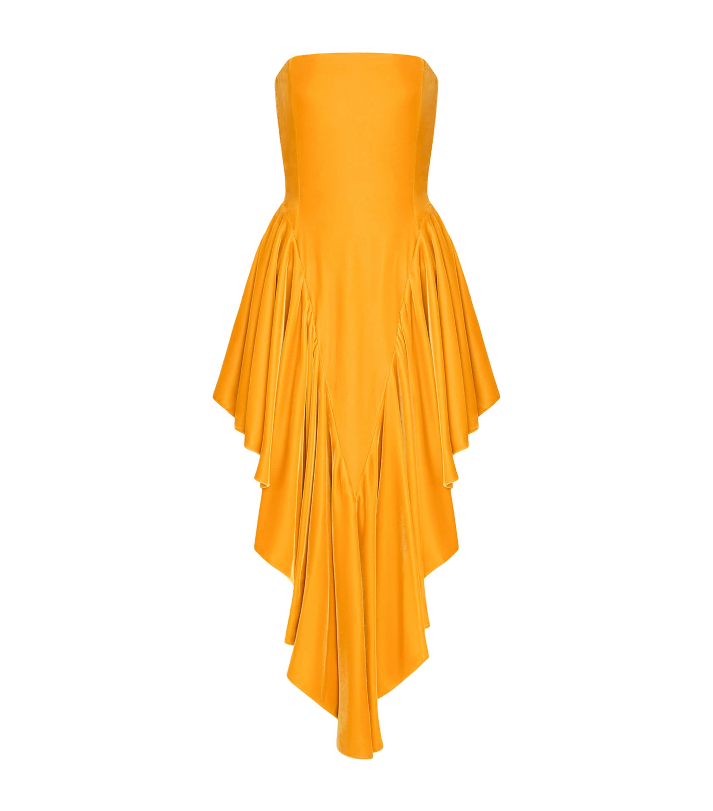 Alaïa Womens Velvet Bustier Triangle Midi Dress Sandstone