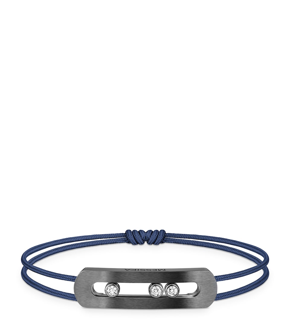 Move Graphite Titanium and Diamond Cord Bracelet (0.23ct)