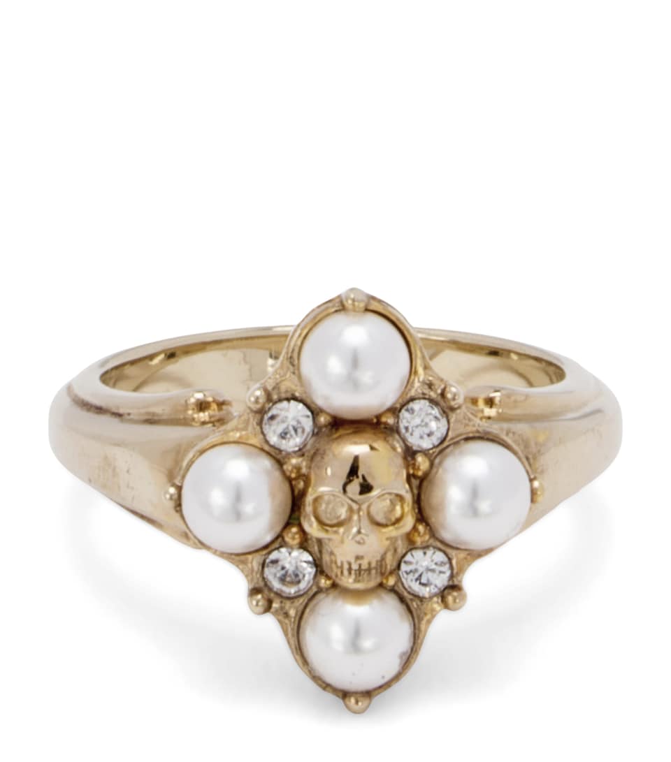 McQueen Embellished Skull Ring