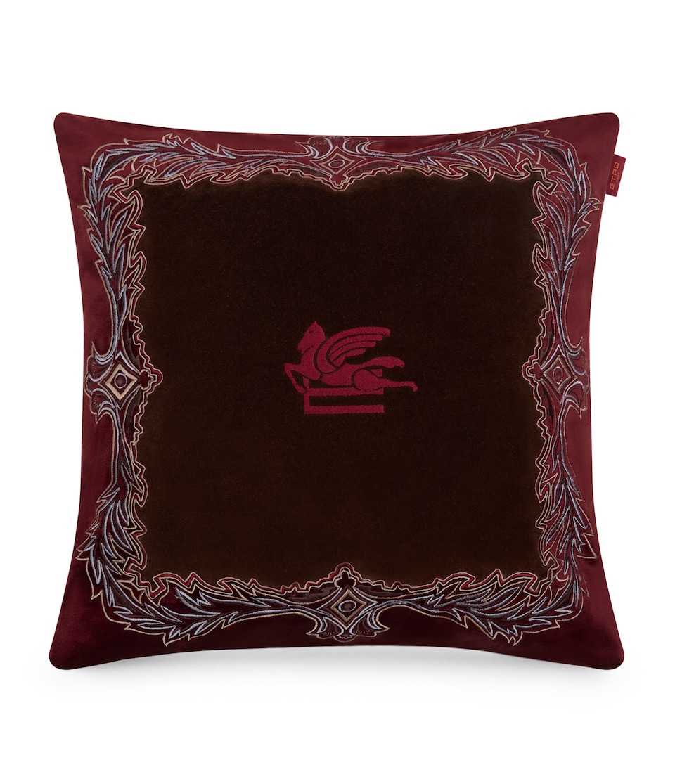 Cotton Velvet Embroidered Kiri Cushion (45cm x 45cm)