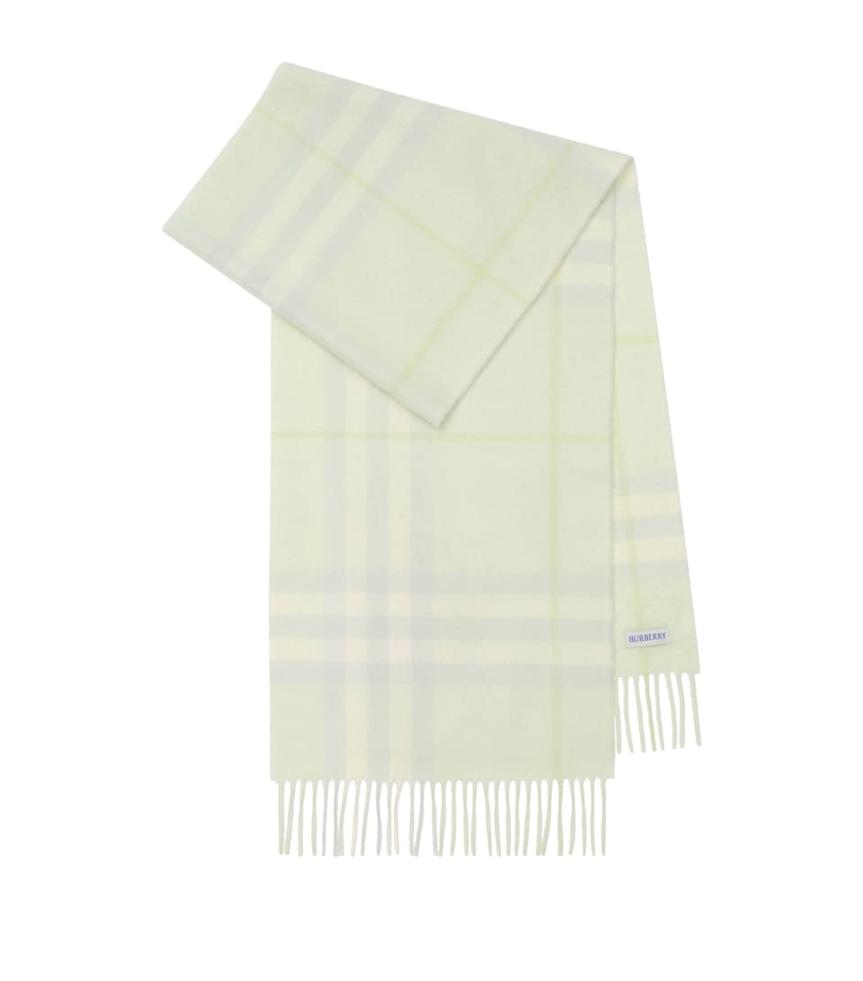 Burberry Cashmere Check Scarf Mint Green