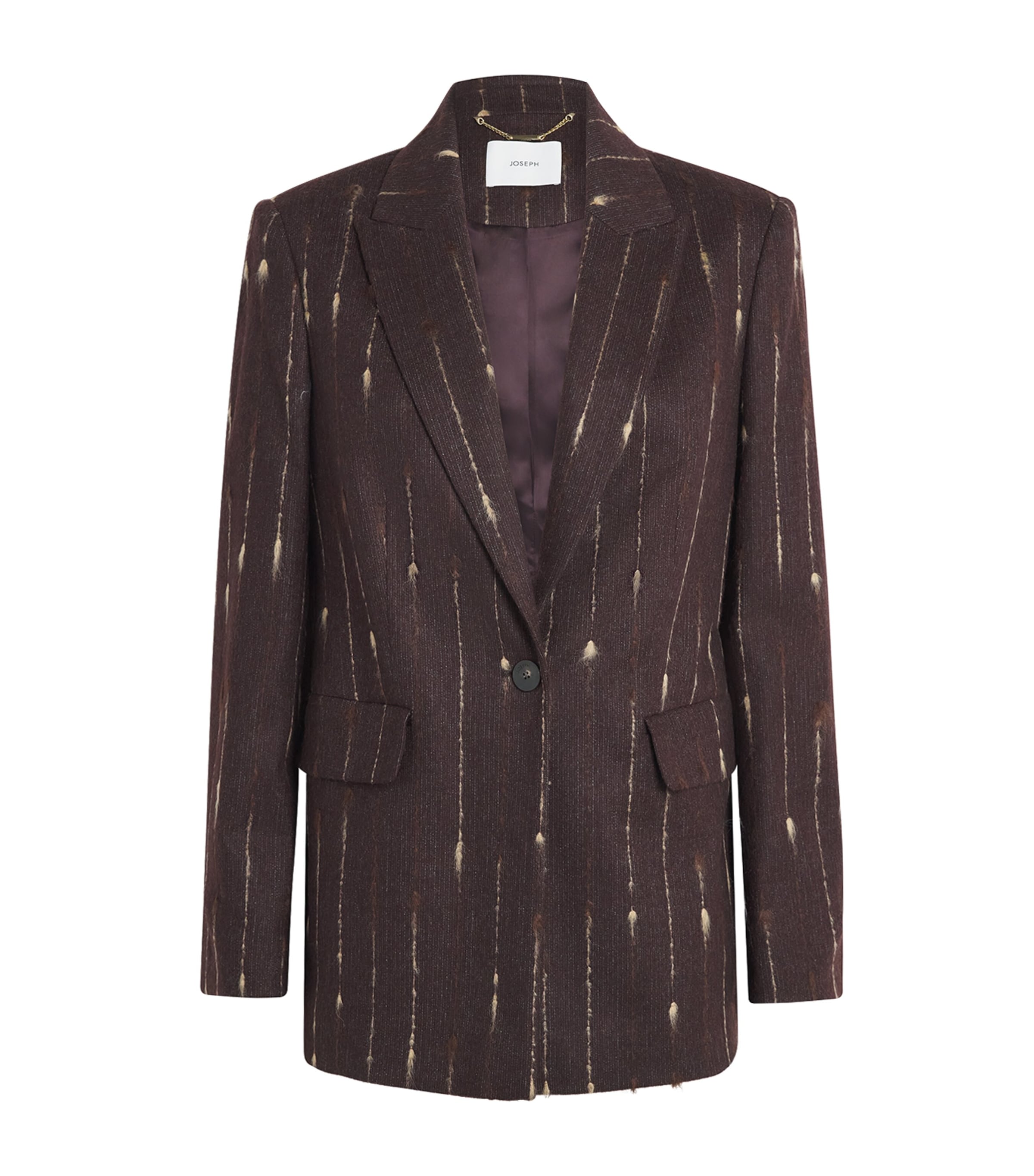 Joseph Womens Virgin Wool Stripe Pietro Jacket Mahogany Animation