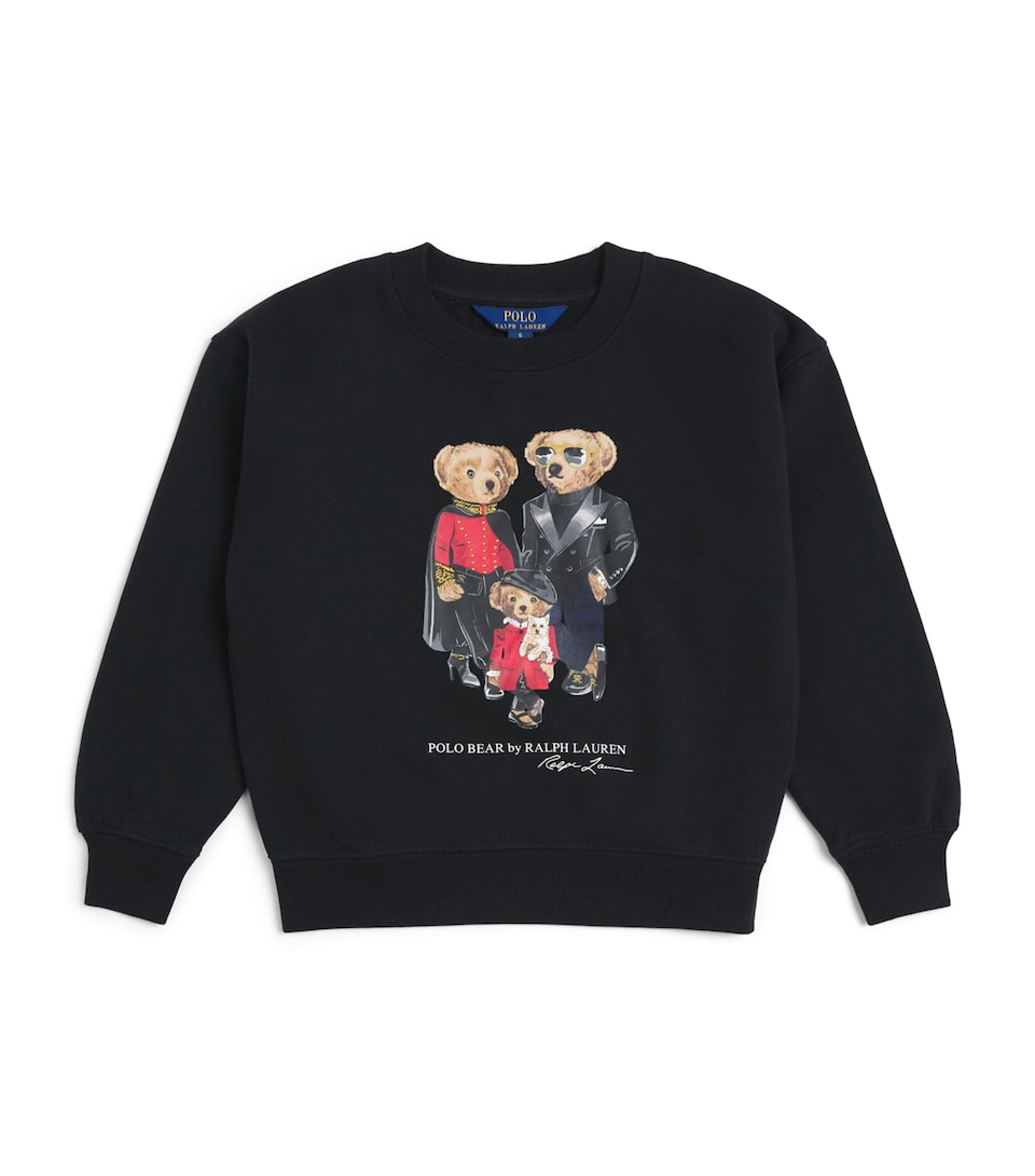 Ralph Lauren Kids Polo Bear Family Sweatshirt (7-14 Years) Polo Black