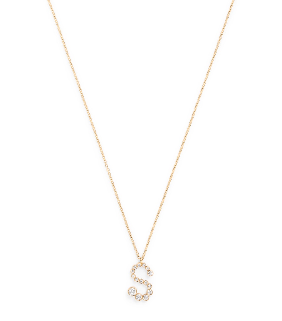 Sophie Bille Brahe Yellow Gold and Diamond Soprano 'S' Necklace Yellow Gold