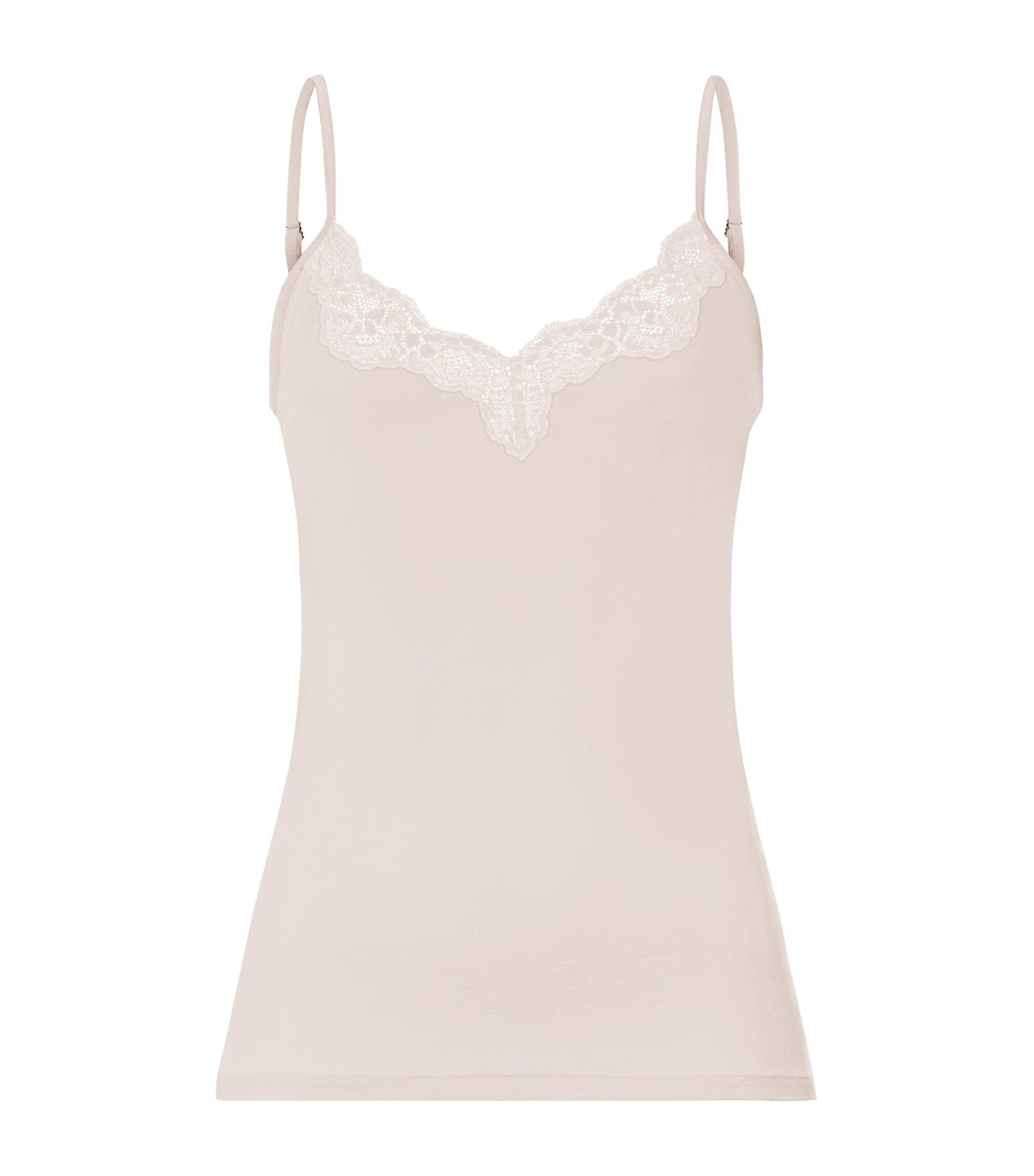 Hanro Womens Lace-Trim Dana Tank Top Moonlight