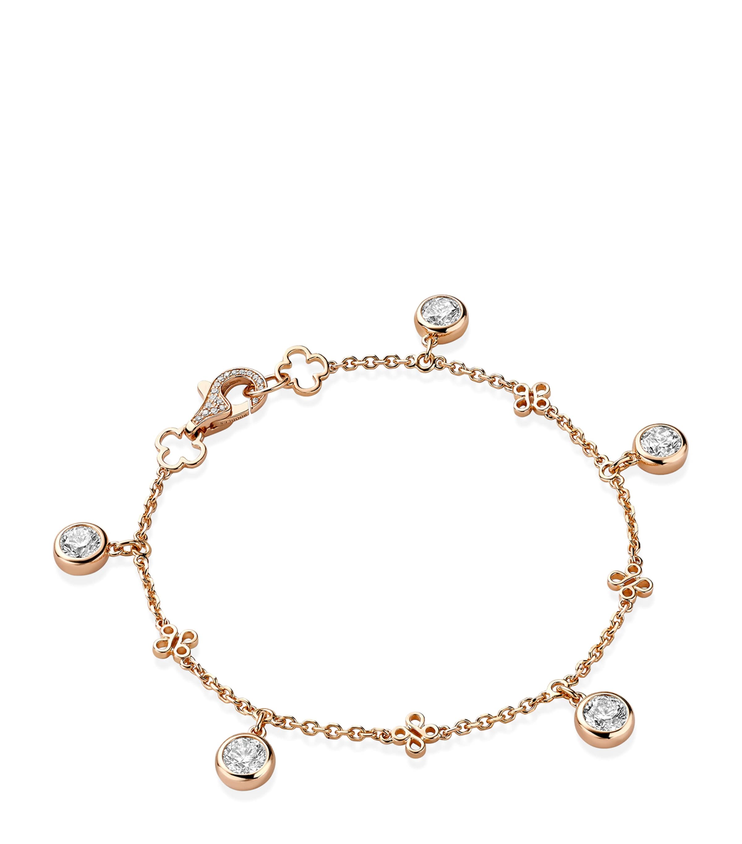 Boodles Rose Gold and Diamond Beach Bracelet Rose Gold