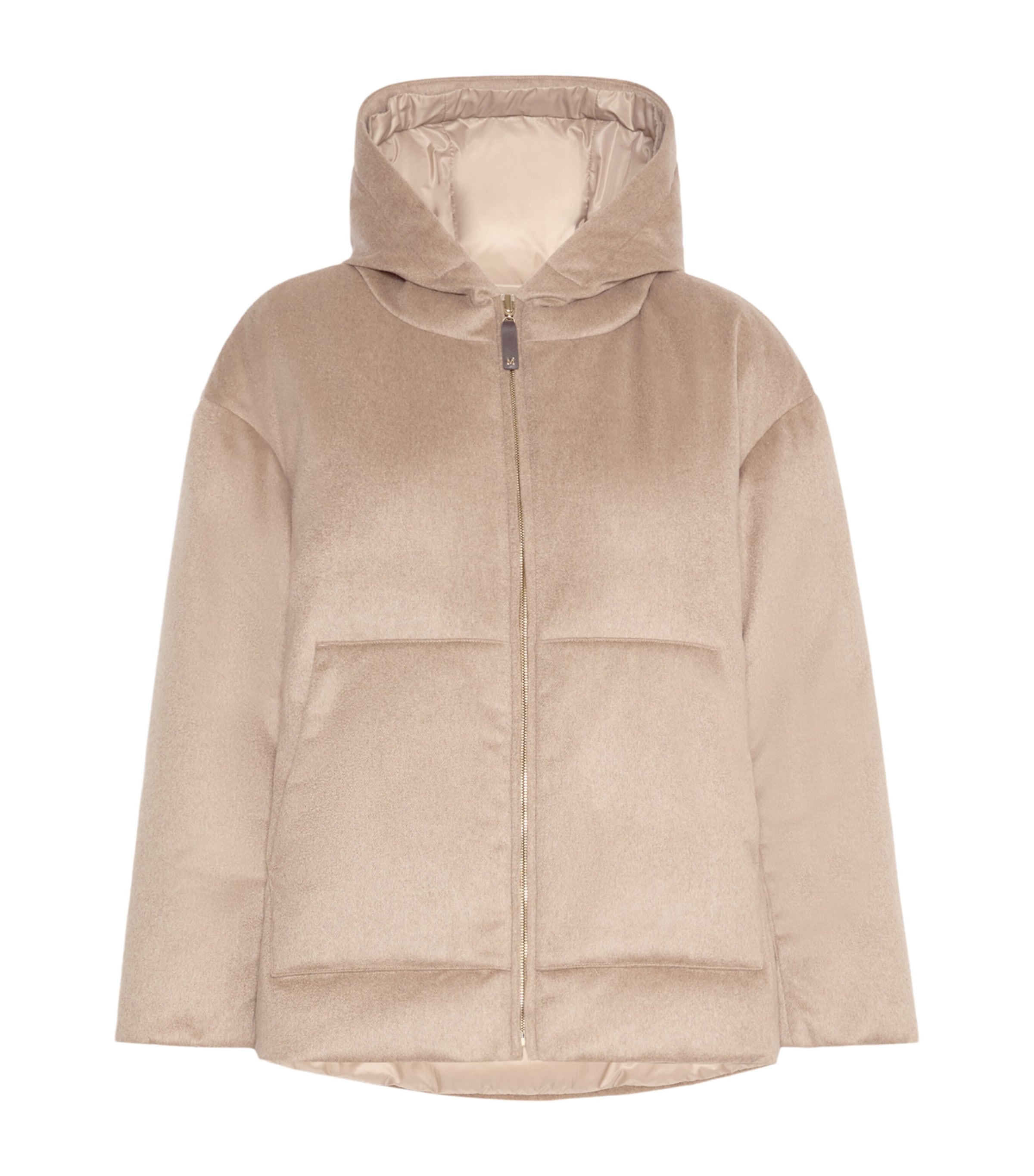 Max Mara Womens Cashmere Hooded Jacket Clay