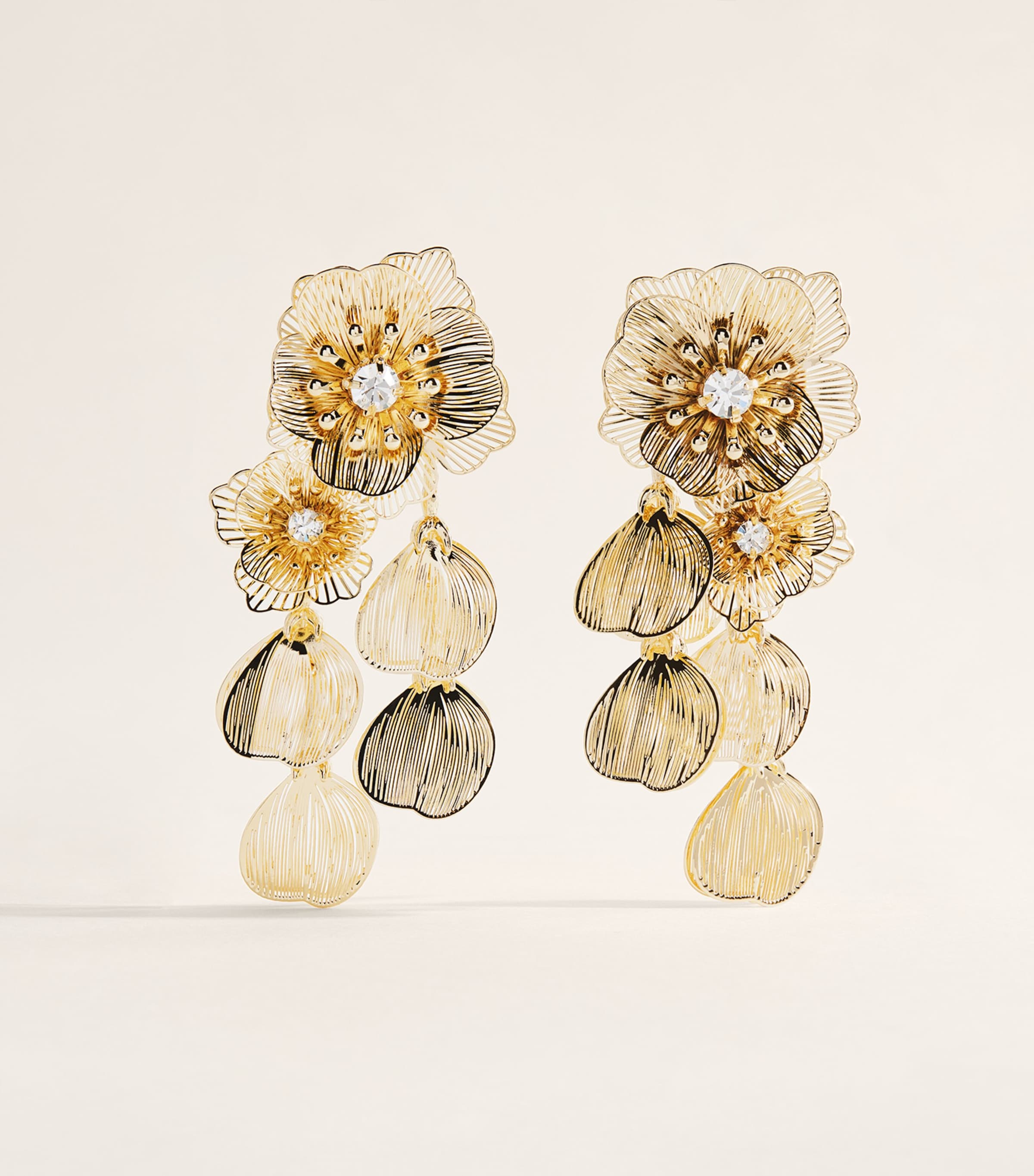 Carolina Herrera Embellished Floral Clip-On Earrings Gold