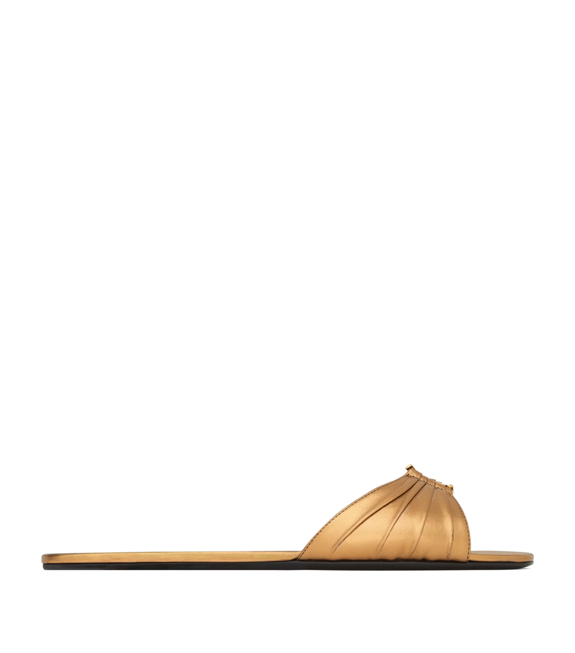 Saint Laurent Metallic Leather Babylone Sandals