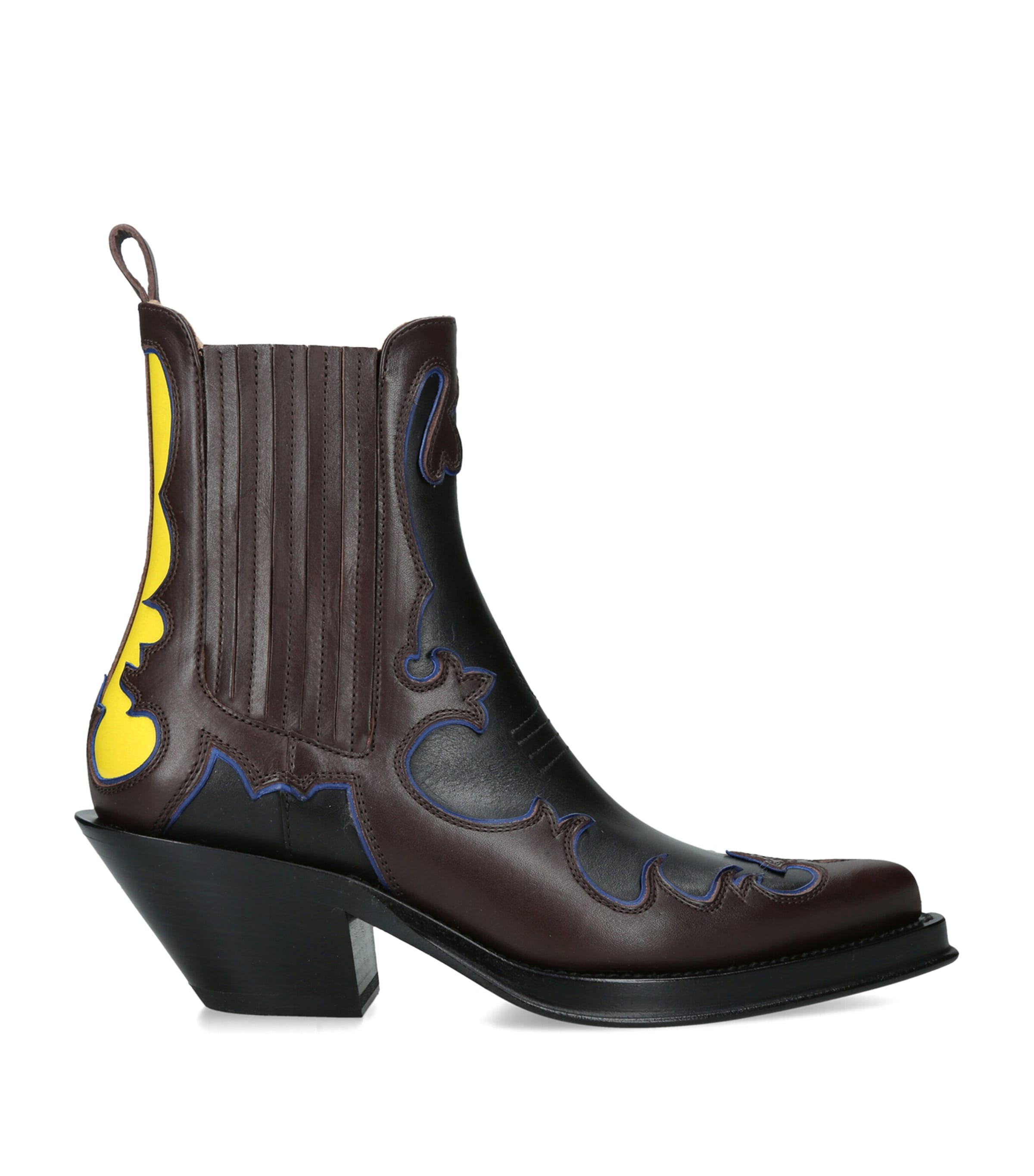 Gabriela Hearst Leather Embroidered Cassidy Ankle Boots 50 Blk/other