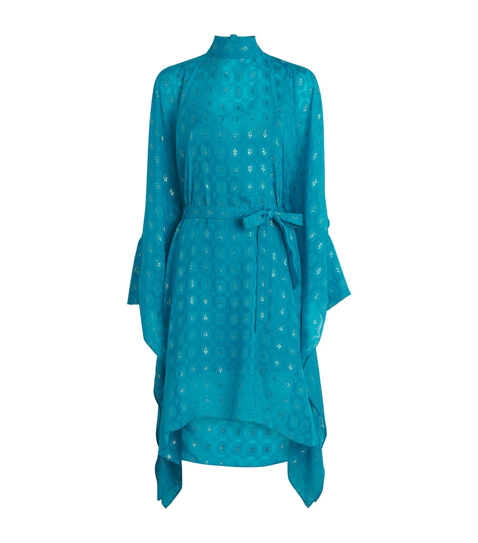 Taller Marmo Womens Geometric Mini Dress Turquoise