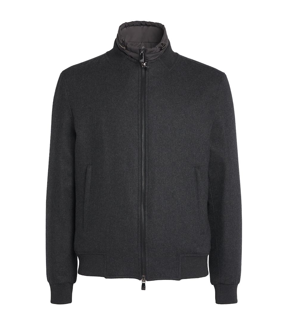 Cashmere-Blend Vest-Lined Bomber Jacket