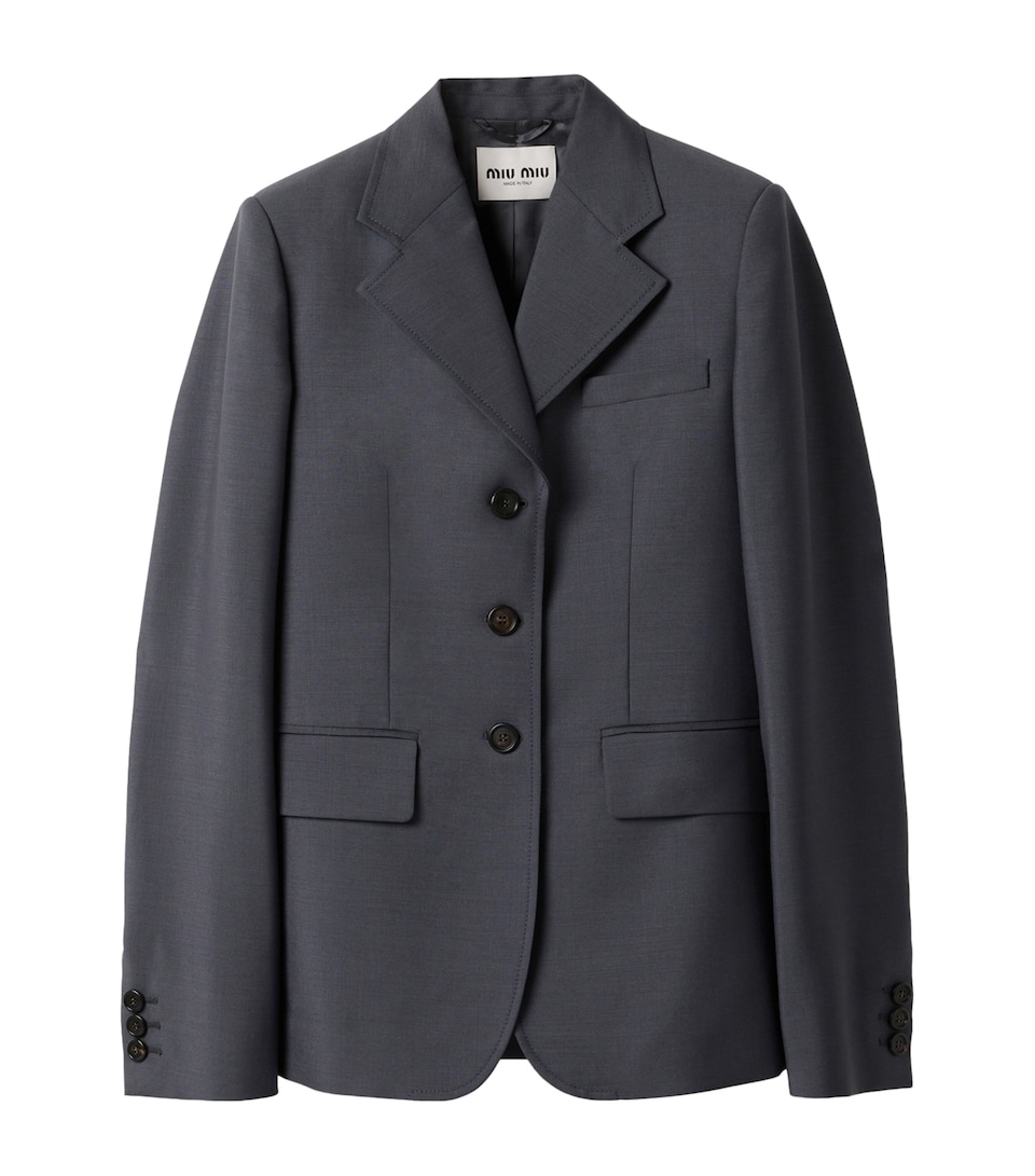 Mohair-Blend Single-Breasted Blazer