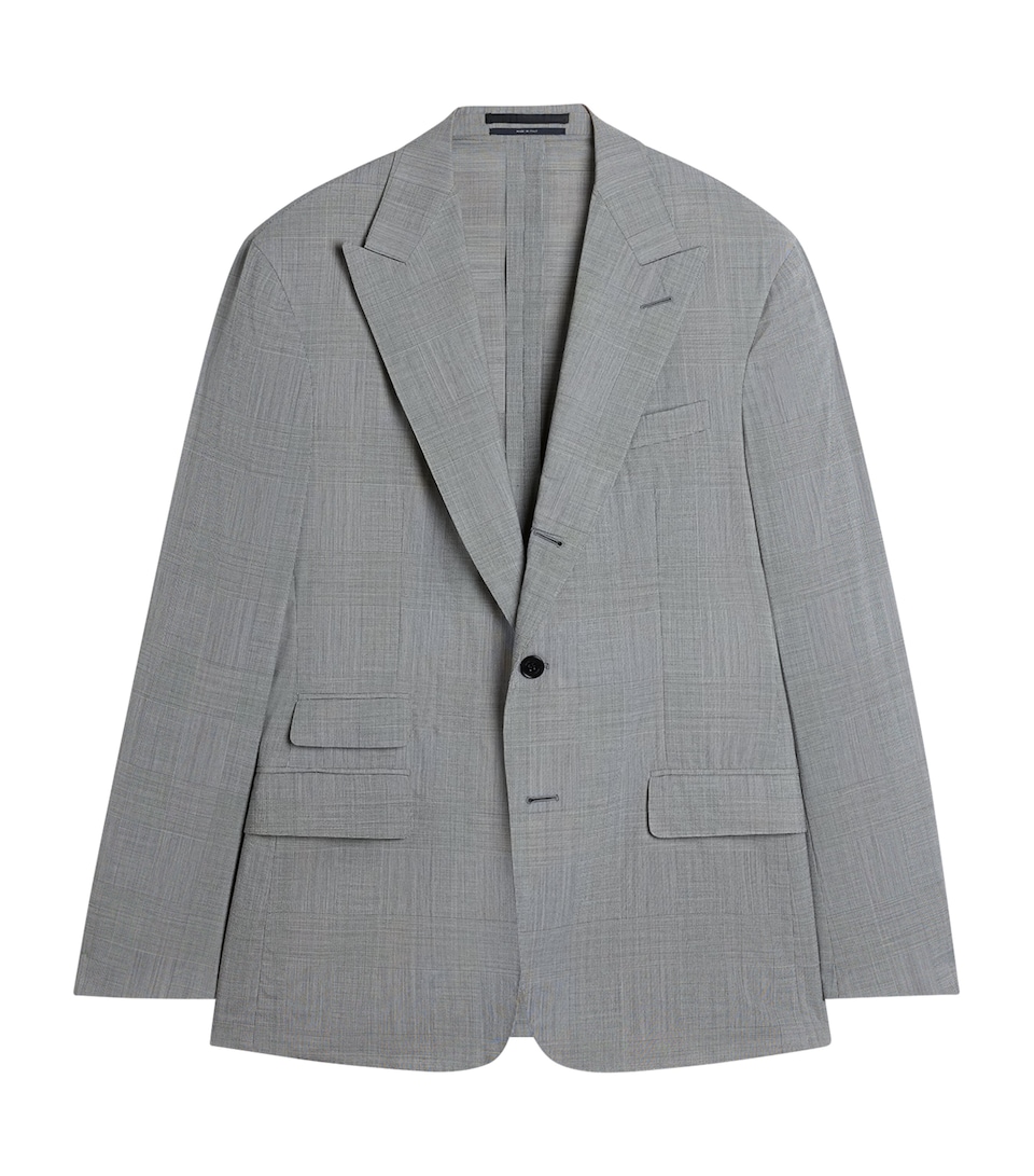 Dunhill Mens Wool-Blend Single-Breasted Blazer White