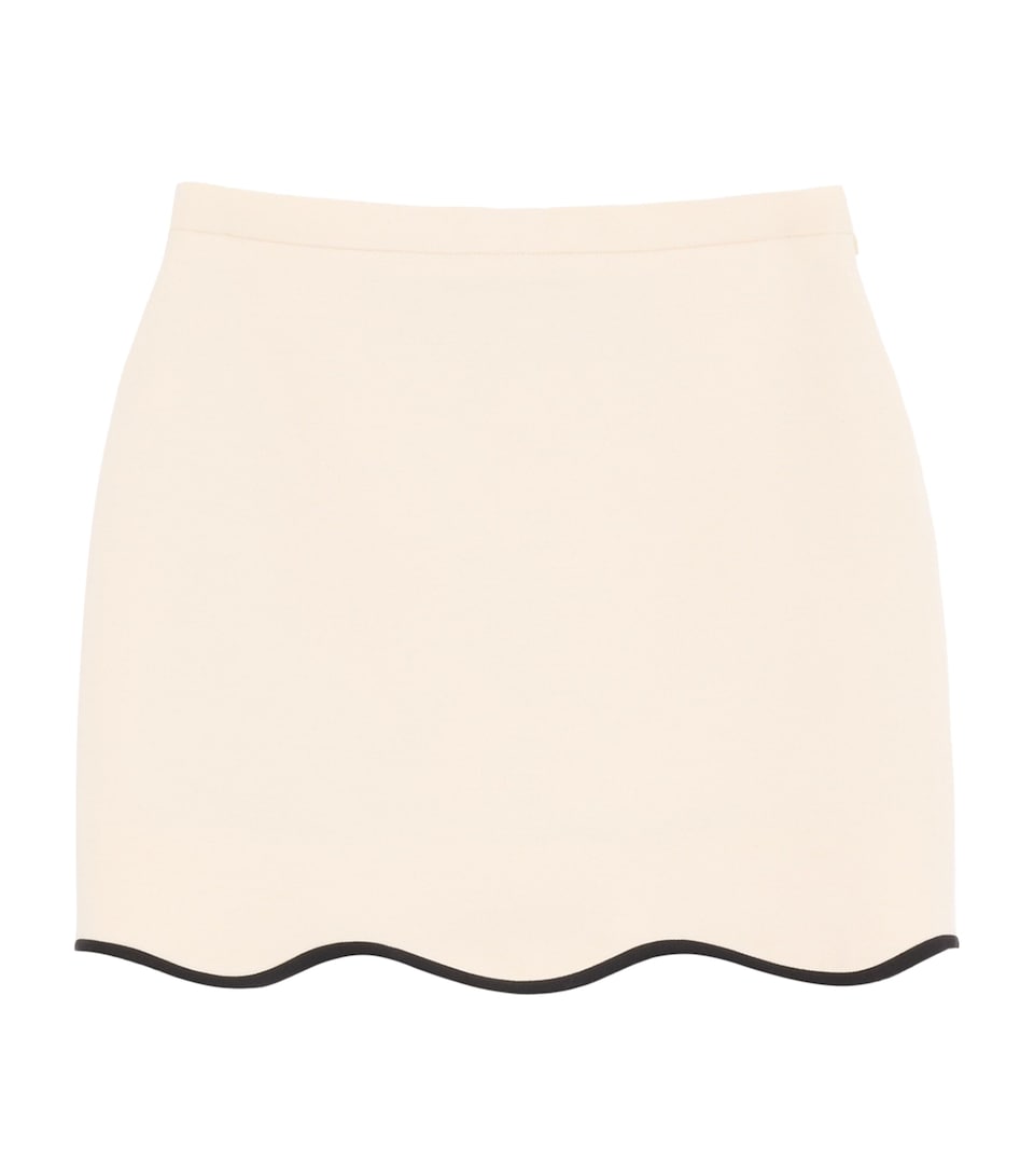 Valentino Womens Wool-Silk Crepe Mini Skirt