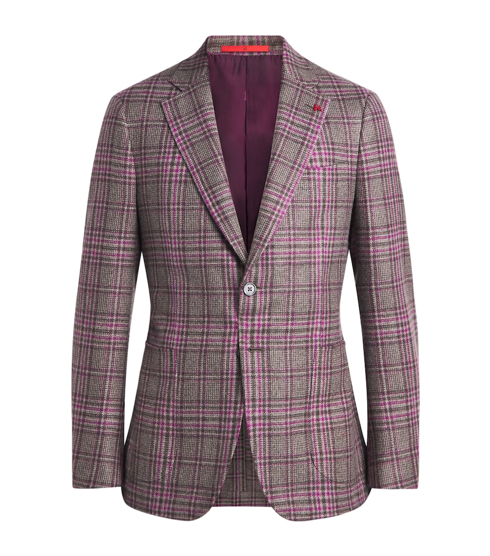Isaia Mens Cashmere Check Capri Blazer