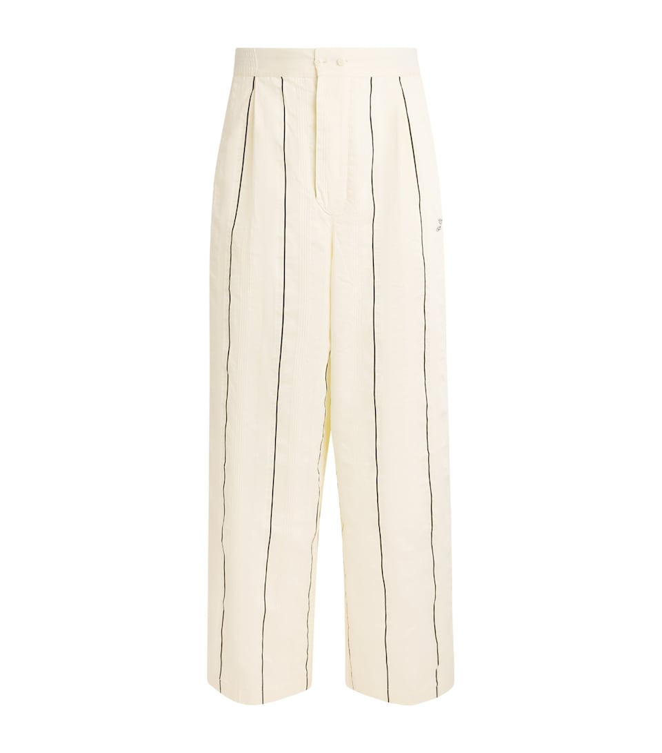 Jacquemus Mens Cotton-Silk Pyjama Trousers Stripe White/blk