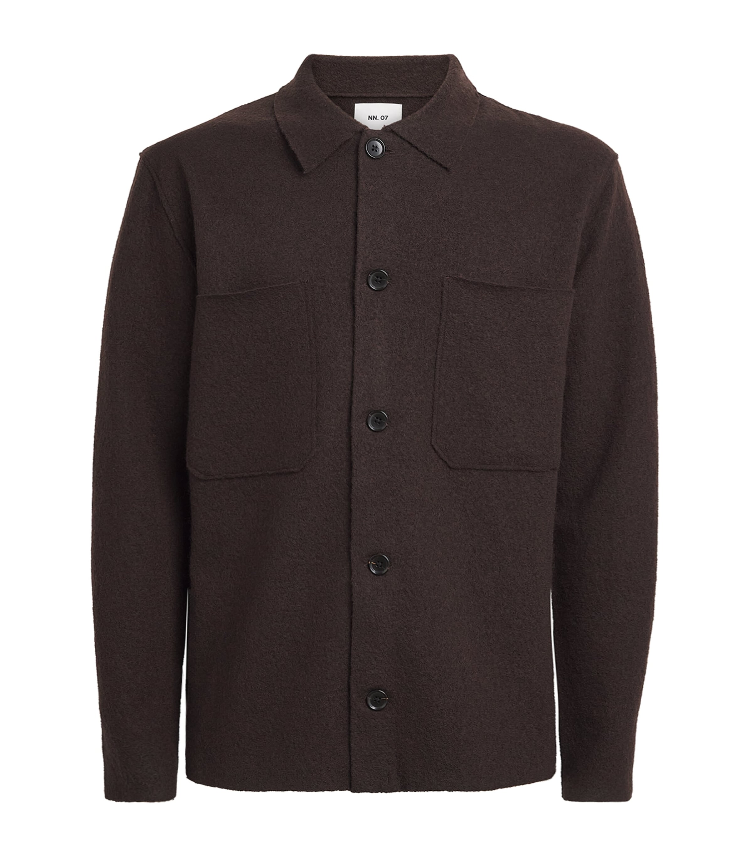 NN.07 Mens Wool Jonas Polo Cardigan Deep Truffle