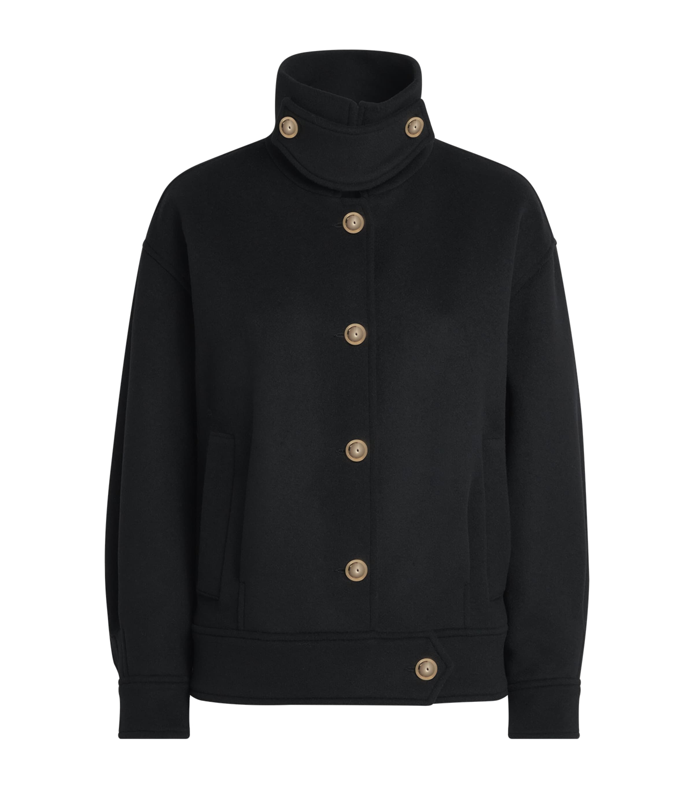 Claudie Pierlot Womens Wool-Blend Blouson Coat Black