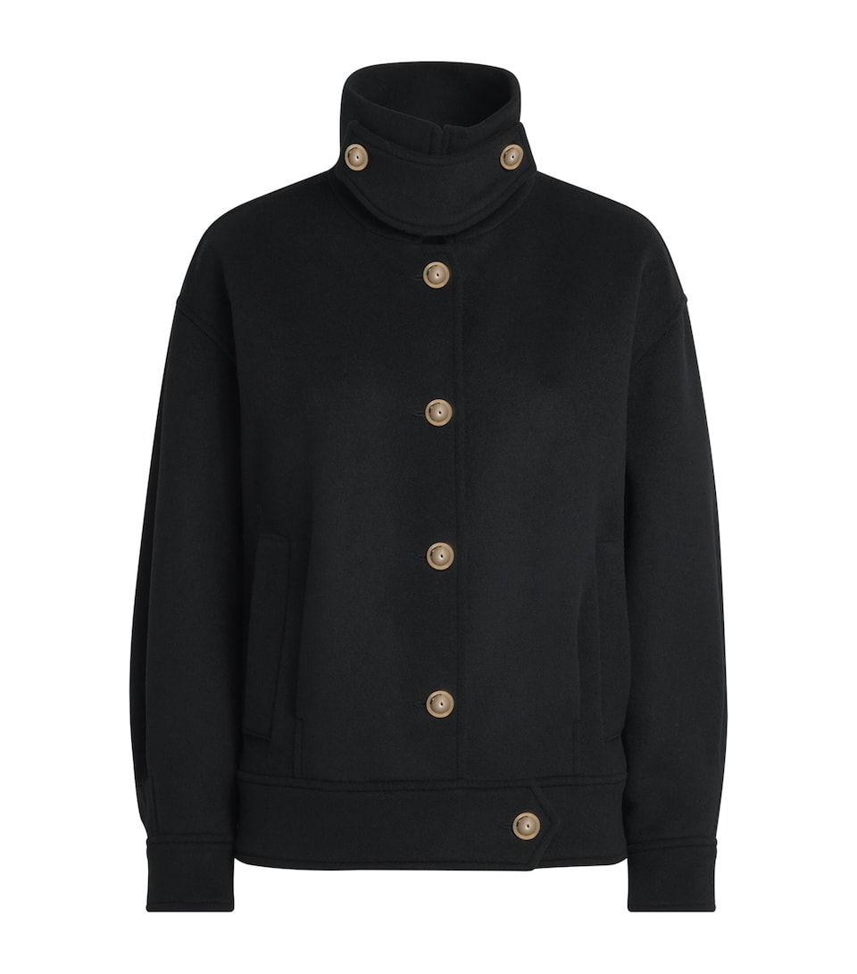 Claudie Pierlot Womens Wool-Blend Blouson Coat Black