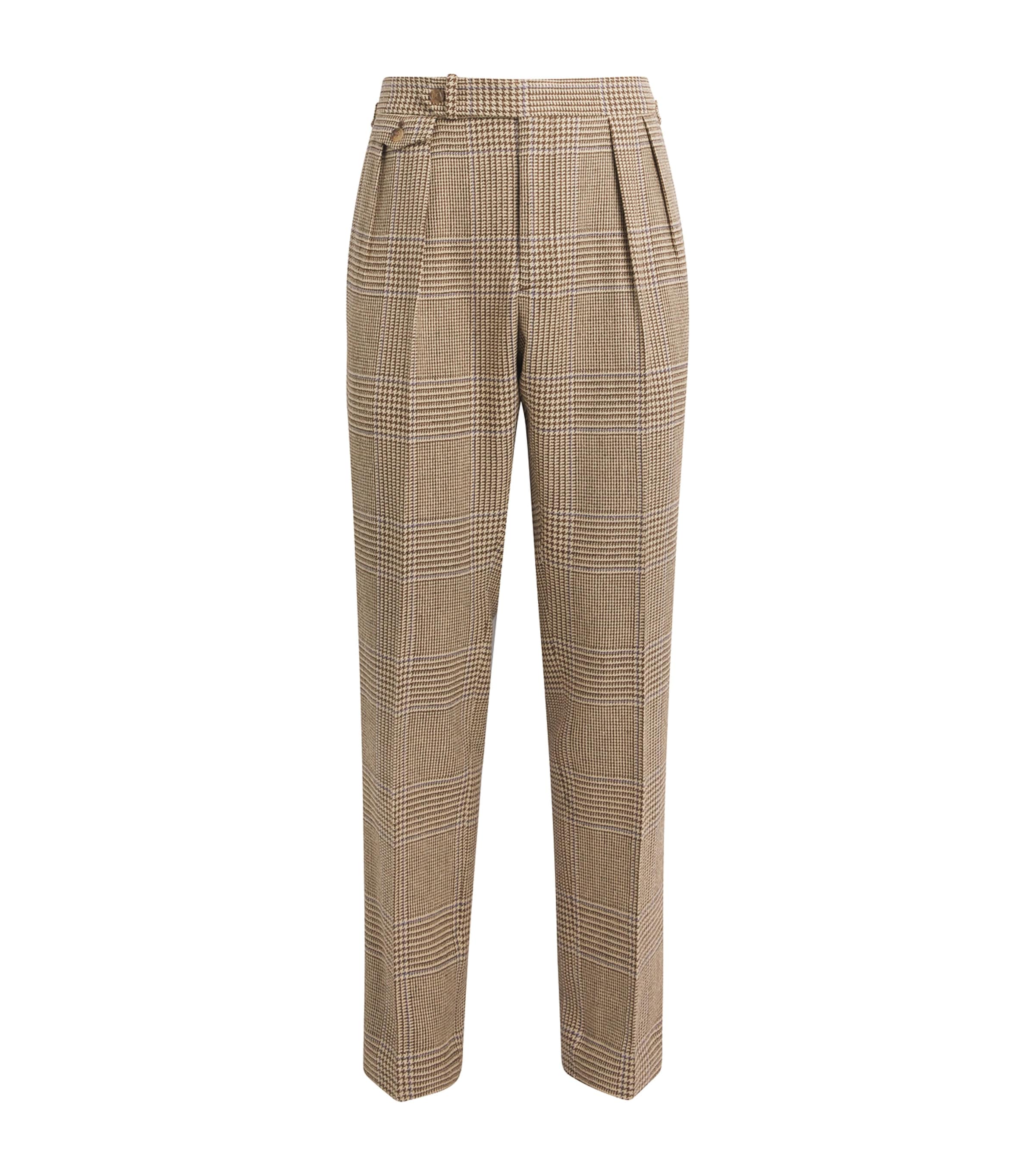 Silk-Blend Glen Plaid Trousers