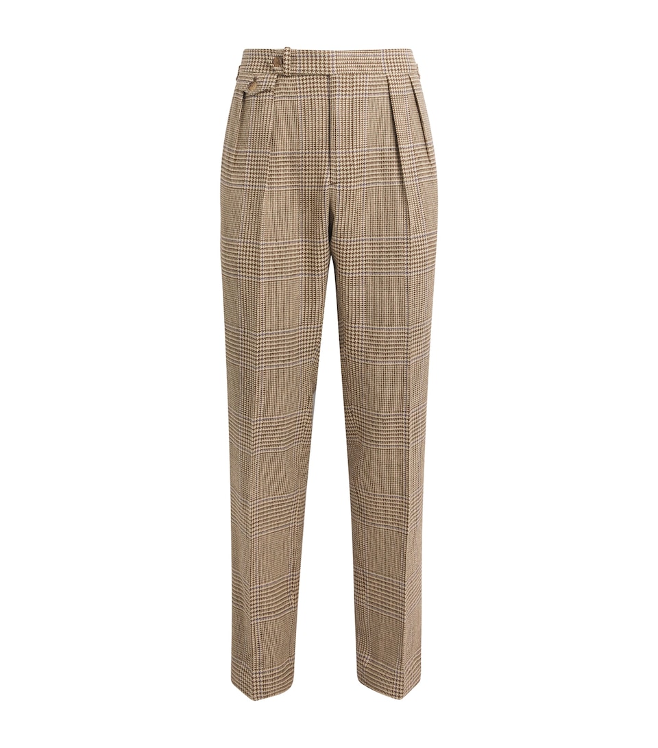 Silk-Blend Glen Plaid Trousers