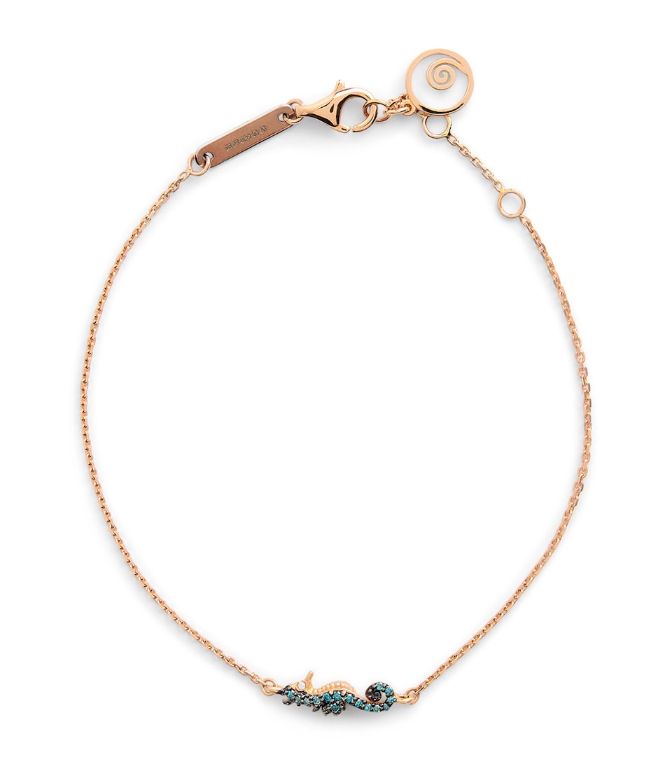 Rose Gold and Diamond Seahorse Bracelet