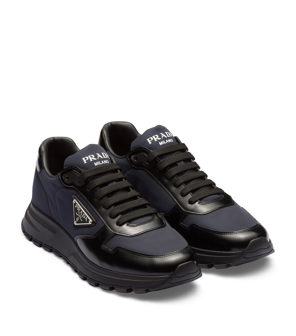 Prax 01 Re-Nylon and Leather Sneakers