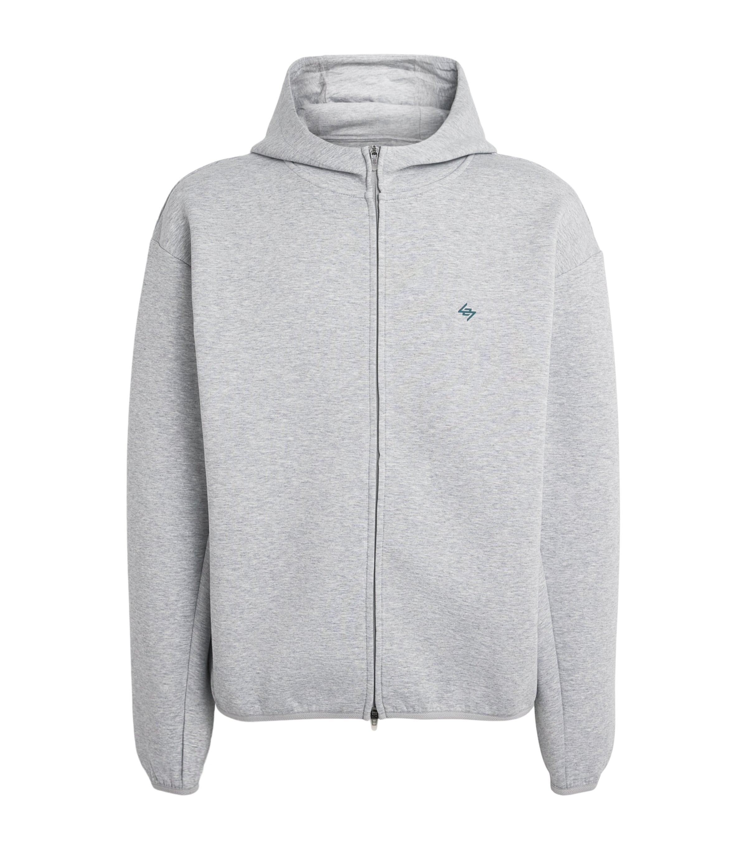 Represent 247 Mens 247 Numbers Zip-Up Hoodie Grey Marl