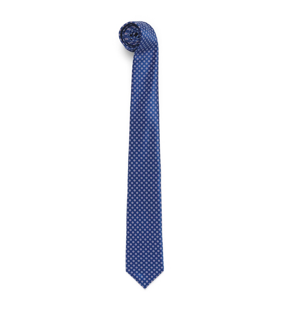 Stefano Ricci Kids Silk Printed Tie Blue Base