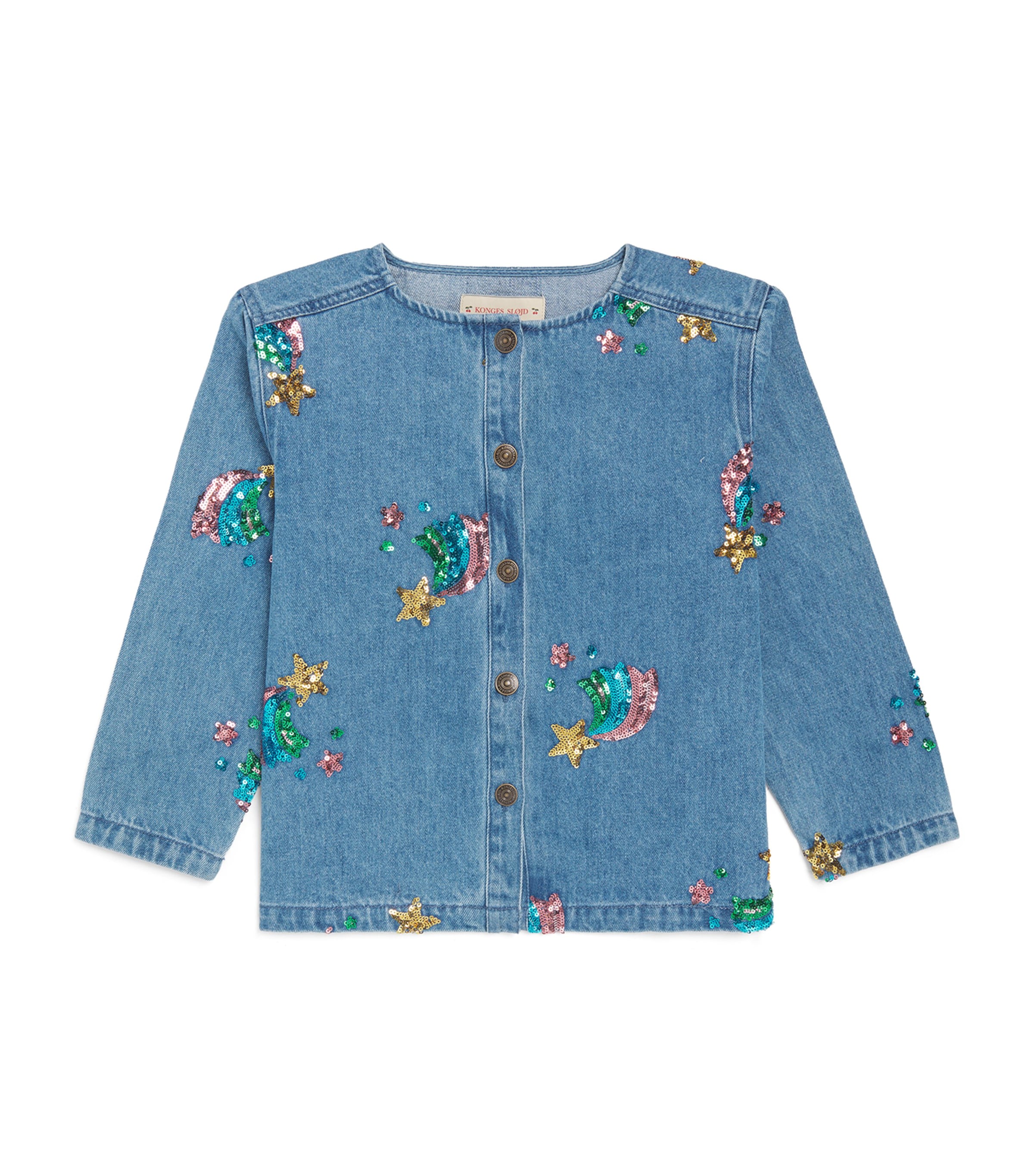 KONGES SLOJD Magot Embellished Denim Shirt (18 Months-10 Years) Star