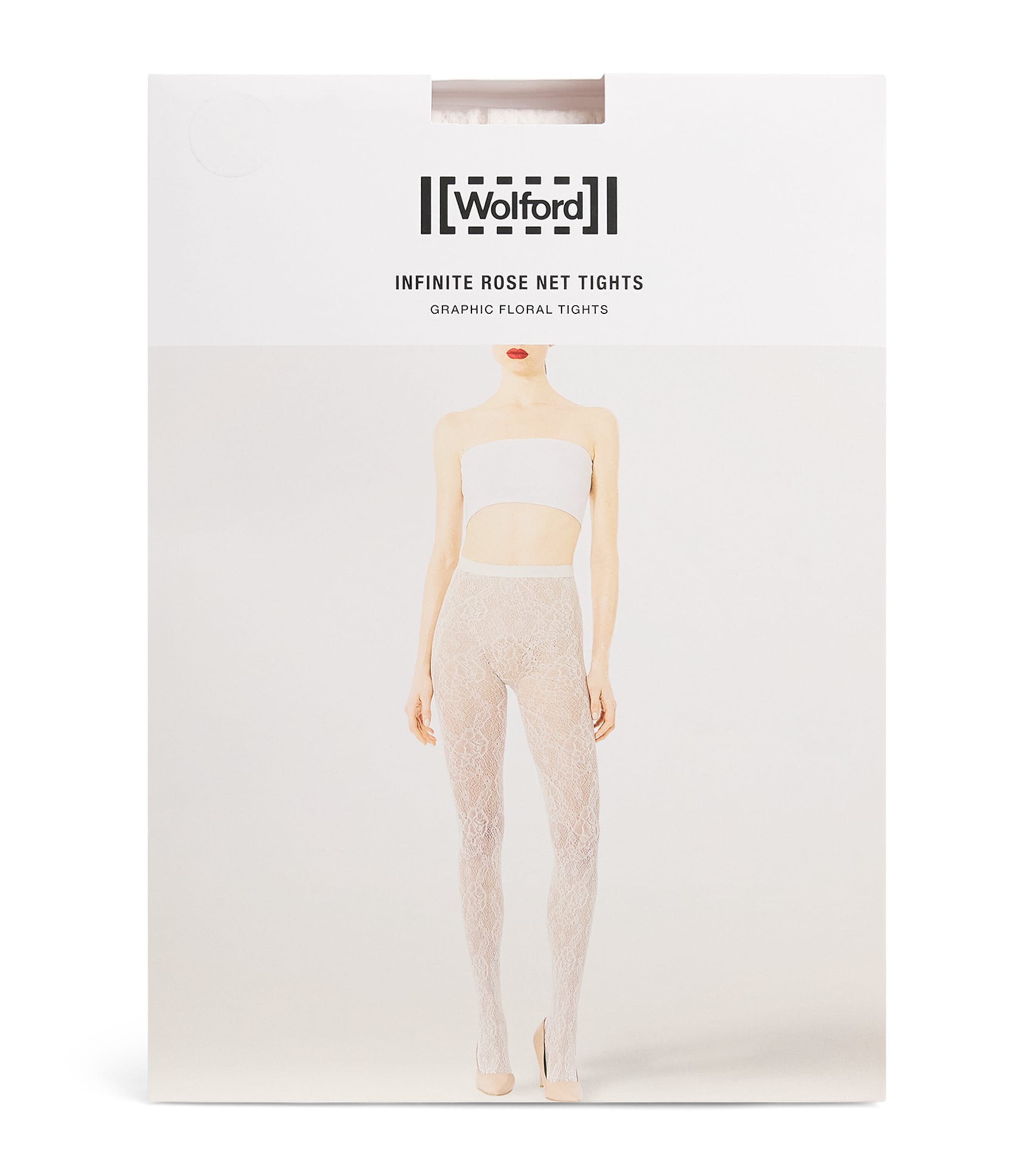 Wolford Womens Infinite Rose Net Tights Whipped Cream