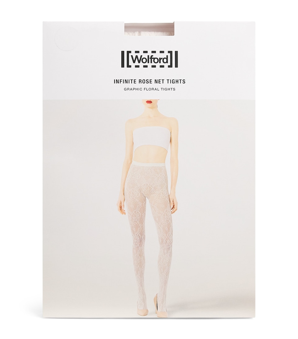 Wolford Womens Infinite Rose Net Tights Whipped Cream