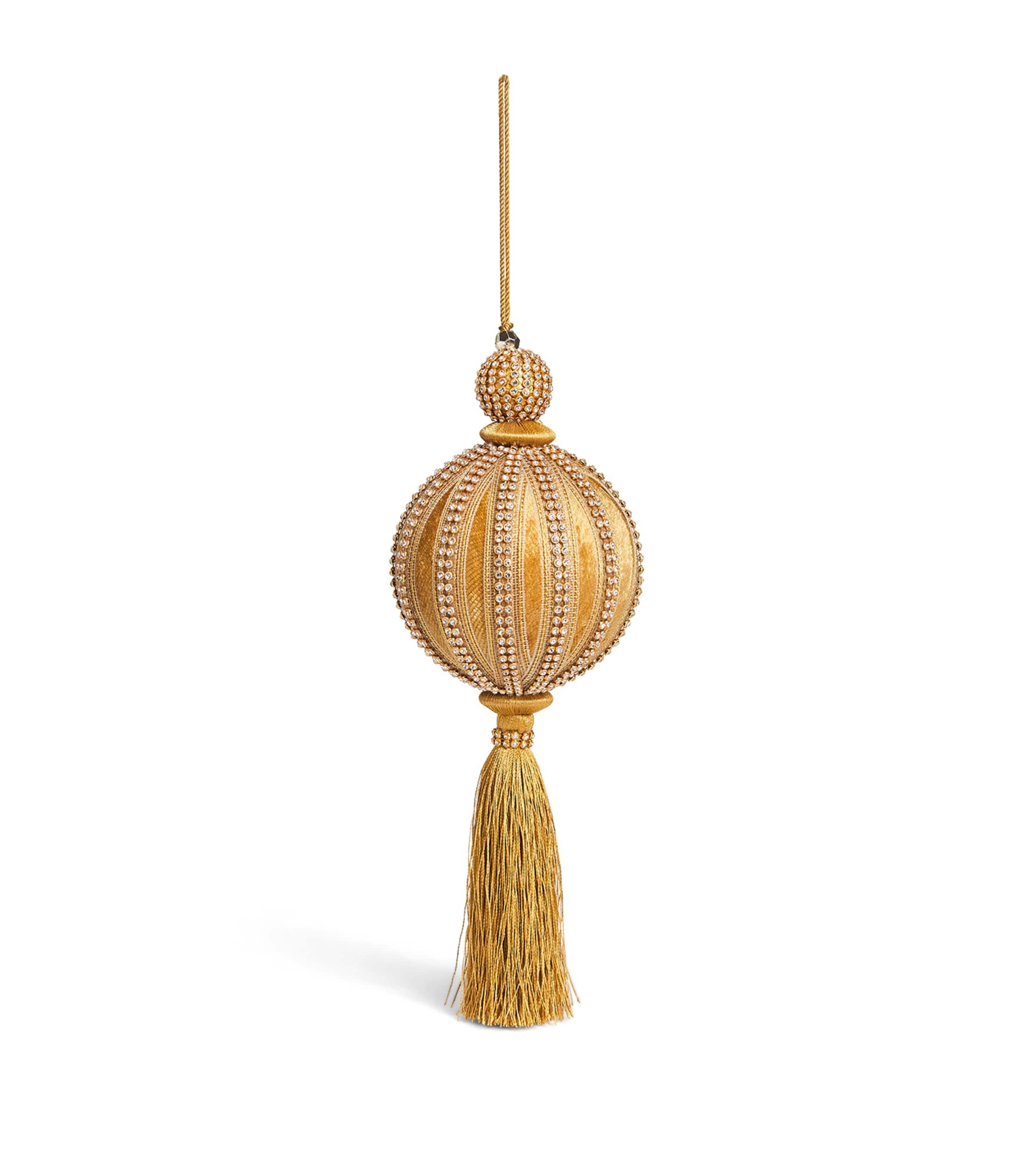 Tinker Tailor Velvet Crystal-Embellished Tassel Bauble He Pale Gold
