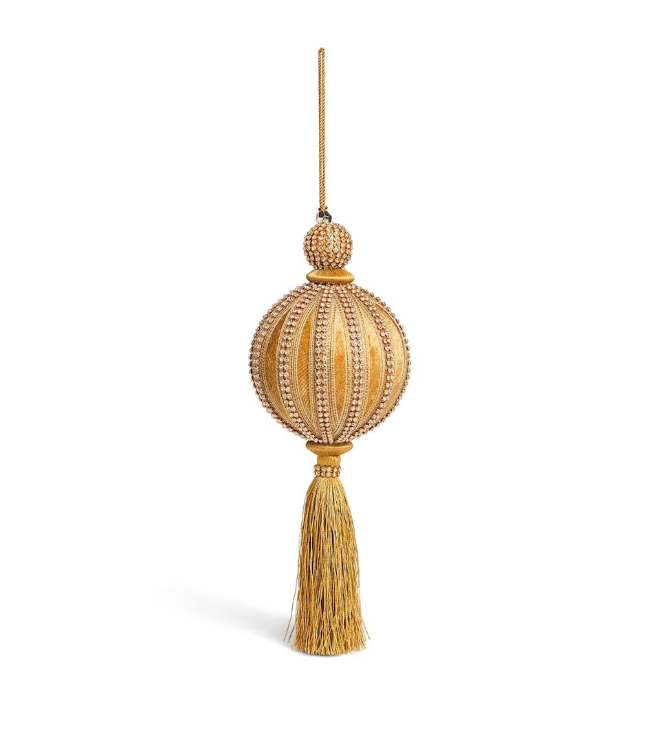 Tinker Tailor Velvet Crystal-Embellished Tassel Bauble He Pale Gold