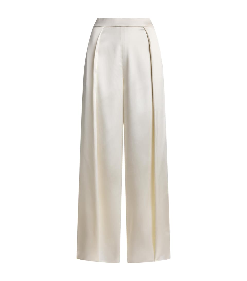 Ralph Lauren Collection Womens Satin Wide-Leg Masina Trousers Lux Cream